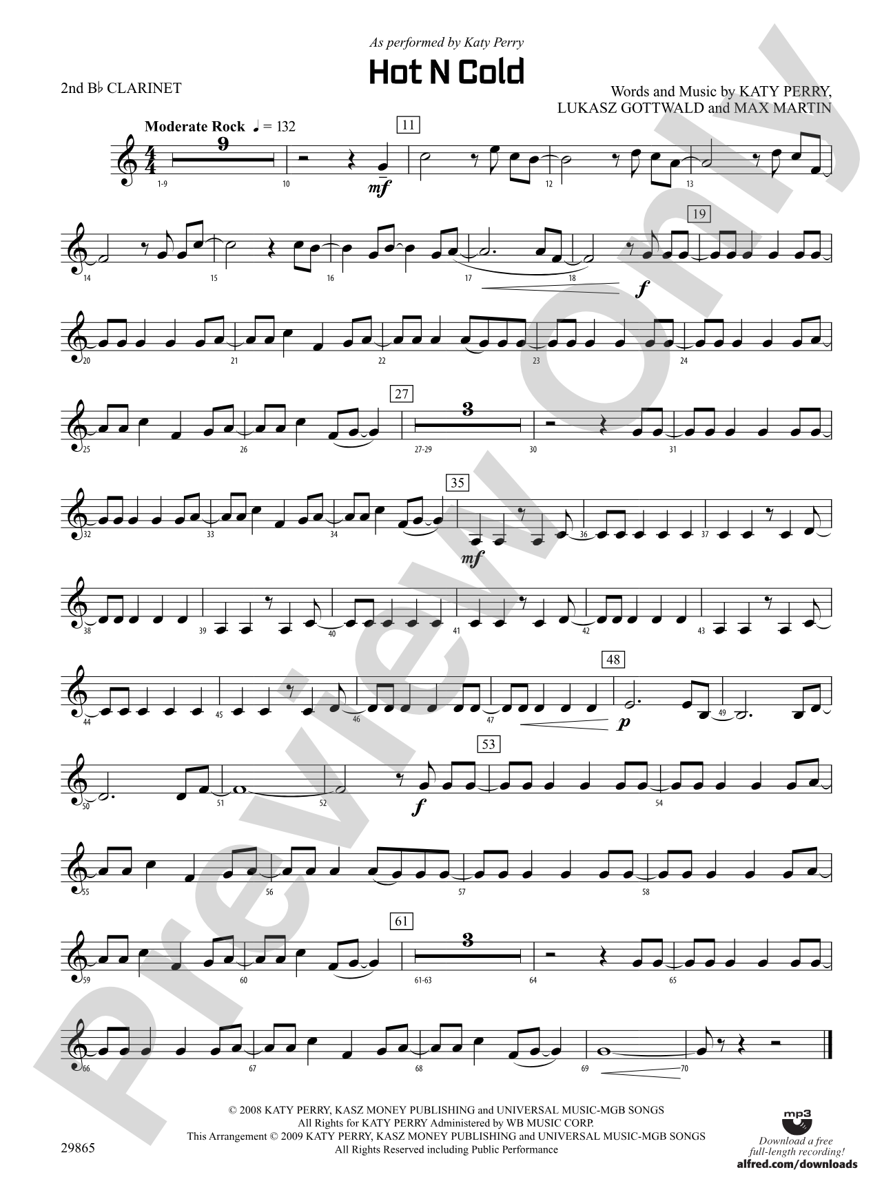 Hot N Cold: 2nd B-flat Clarinet