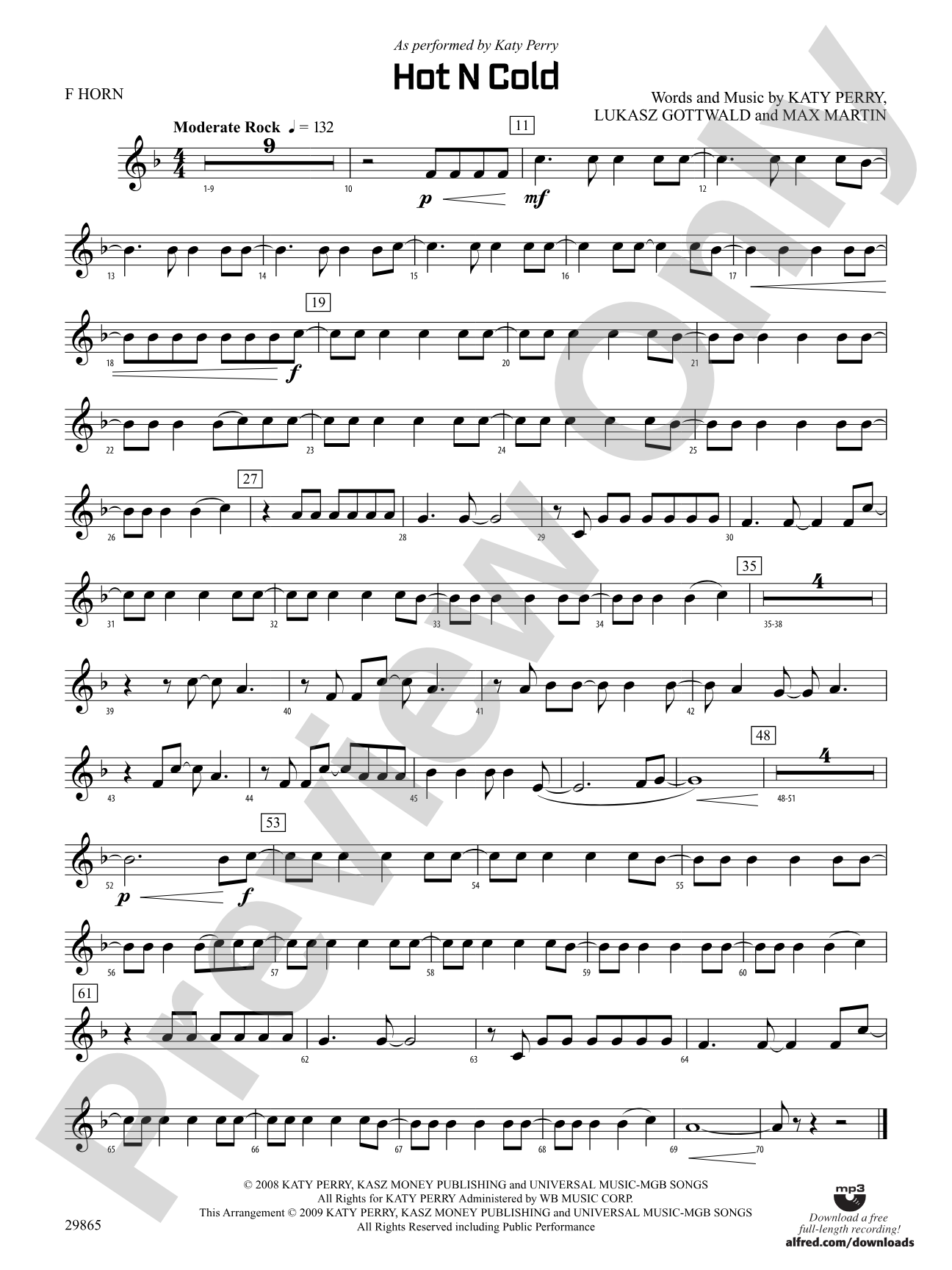 Hot N Cold: 1st F Horn
