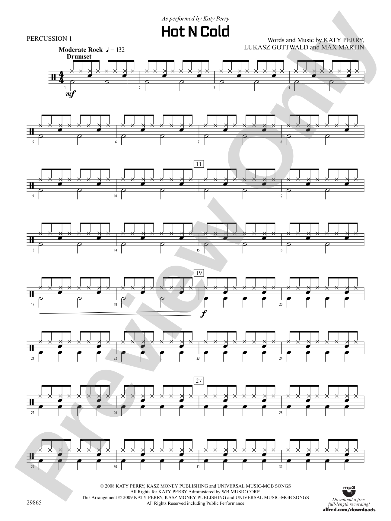 Hot N Cold: 1st Percussion