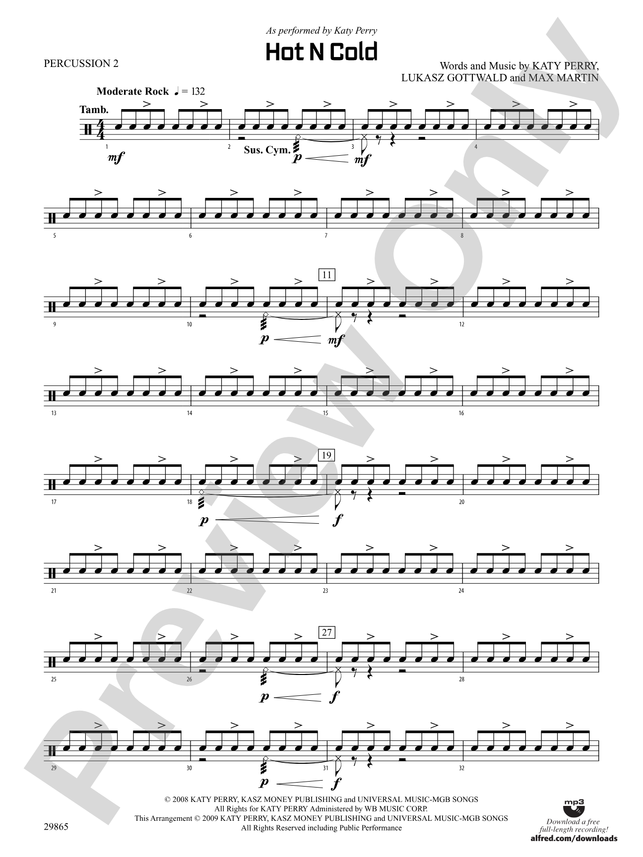 Hot N Cold: 2nd Percussion