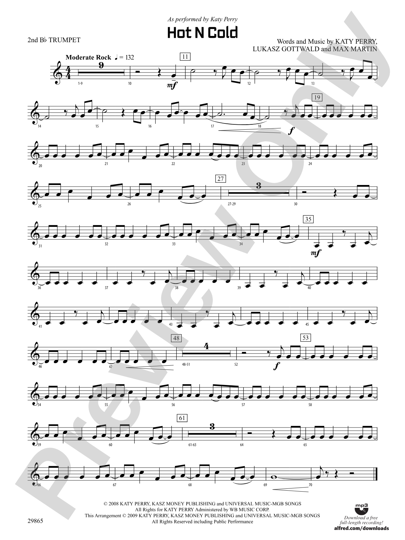 Hot N Cold: 2nd B-flat Trumpet