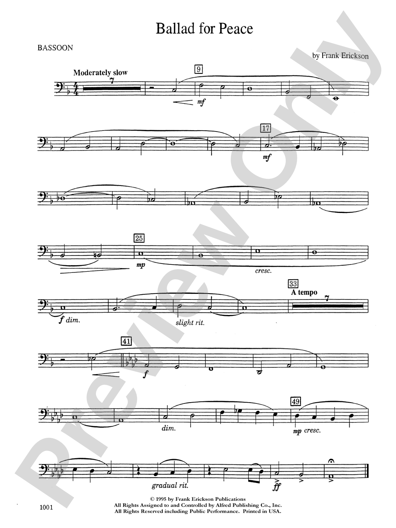 Ballad for Peace: Bassoon