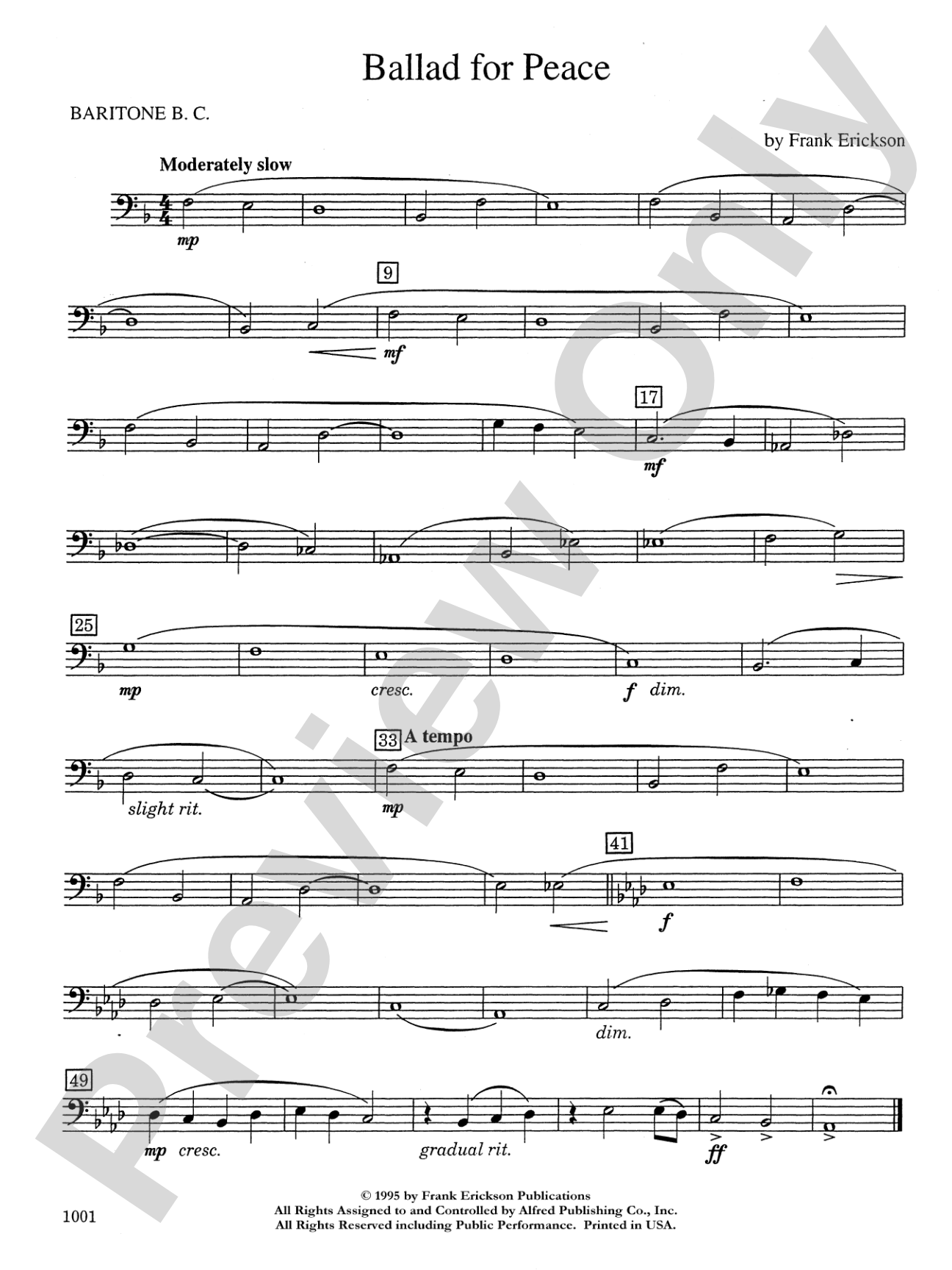 Ballad for Peace: Baritone B.C.