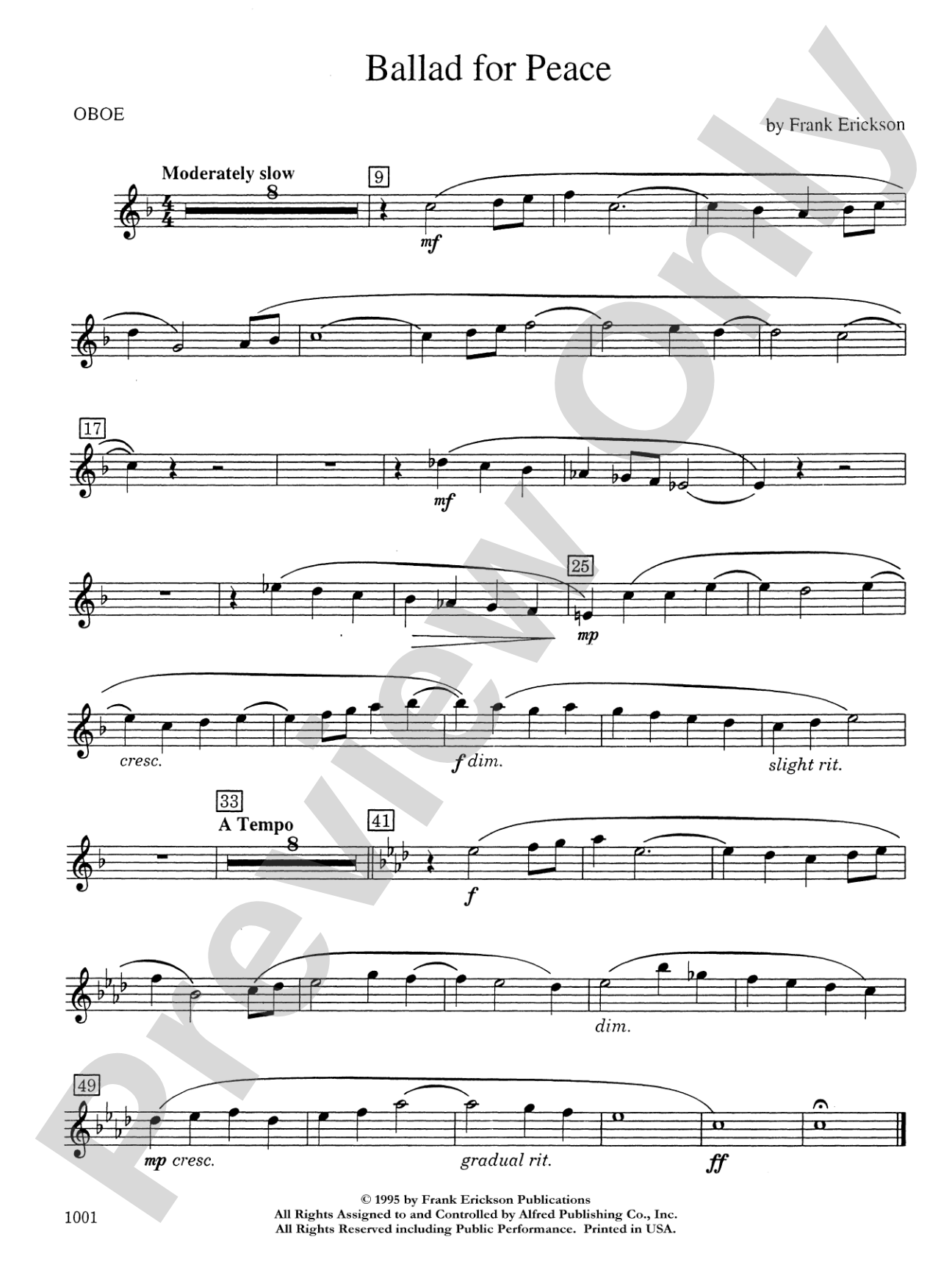 Ballad for Peace: Oboe