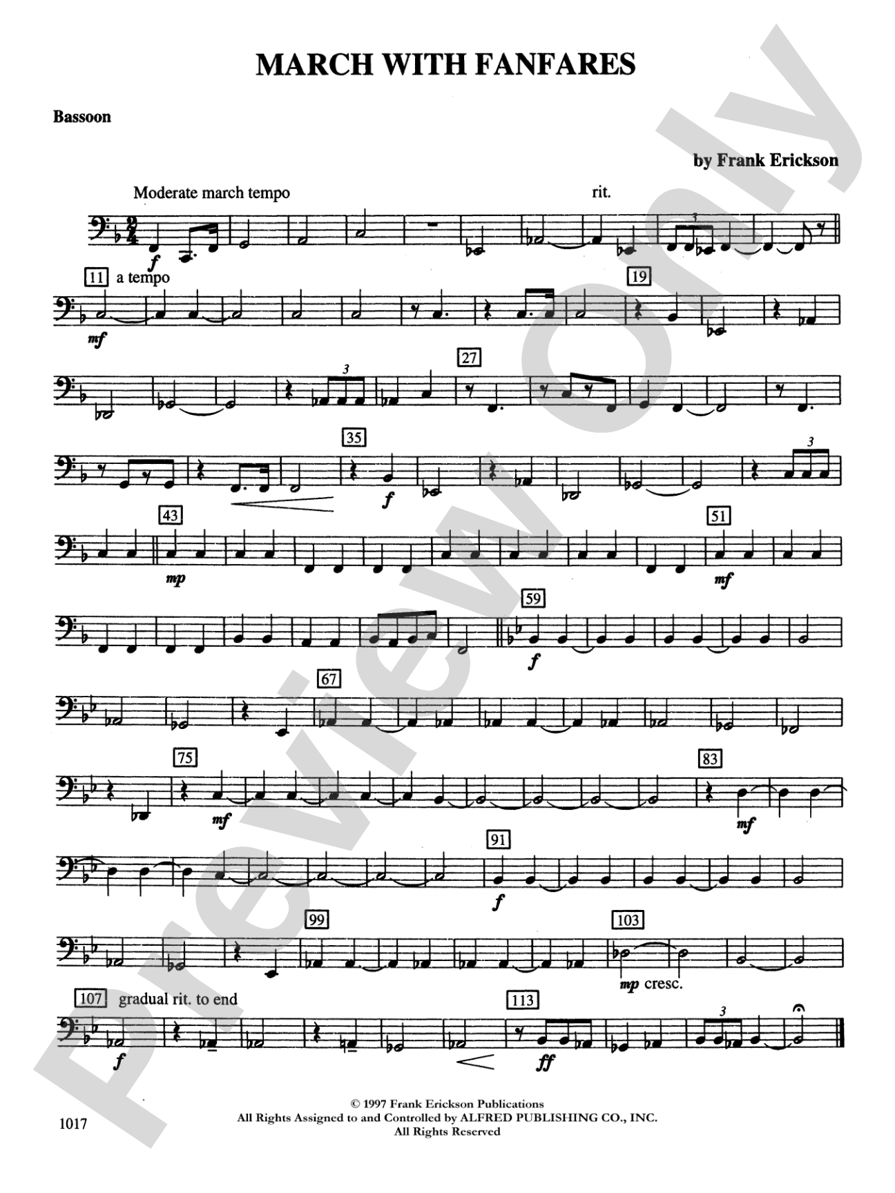 March with Fanfares: Bassoon