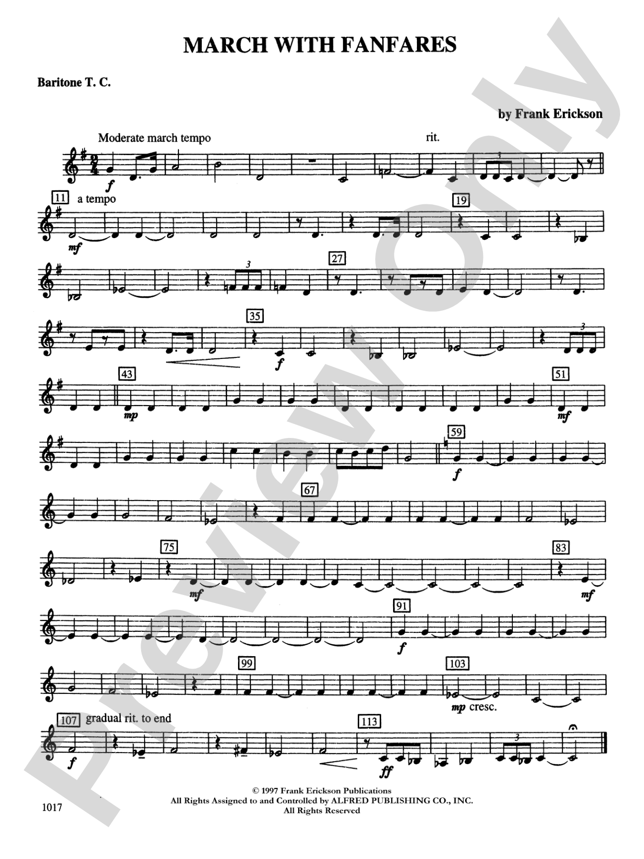 March with Fanfares: Baritone T.C.