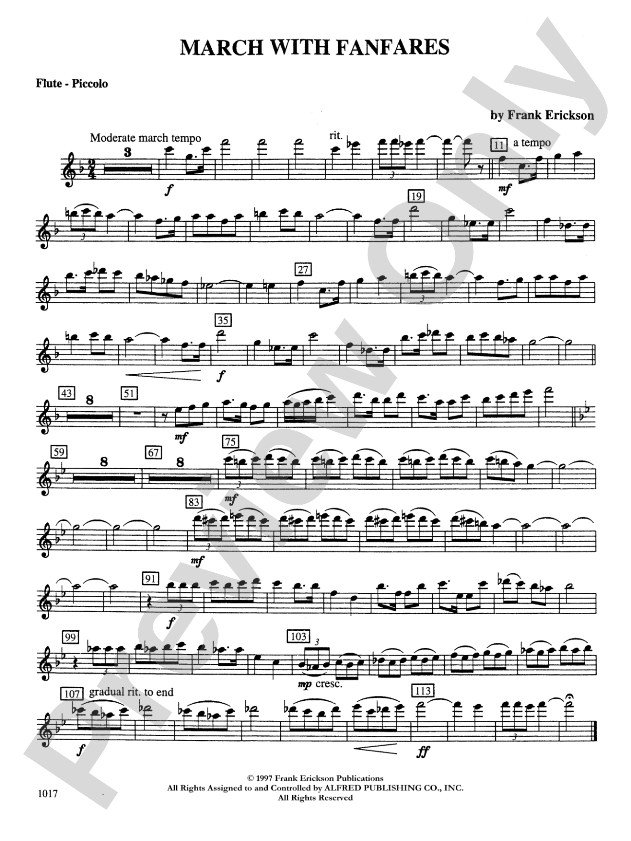 March with Fanfares: Flute