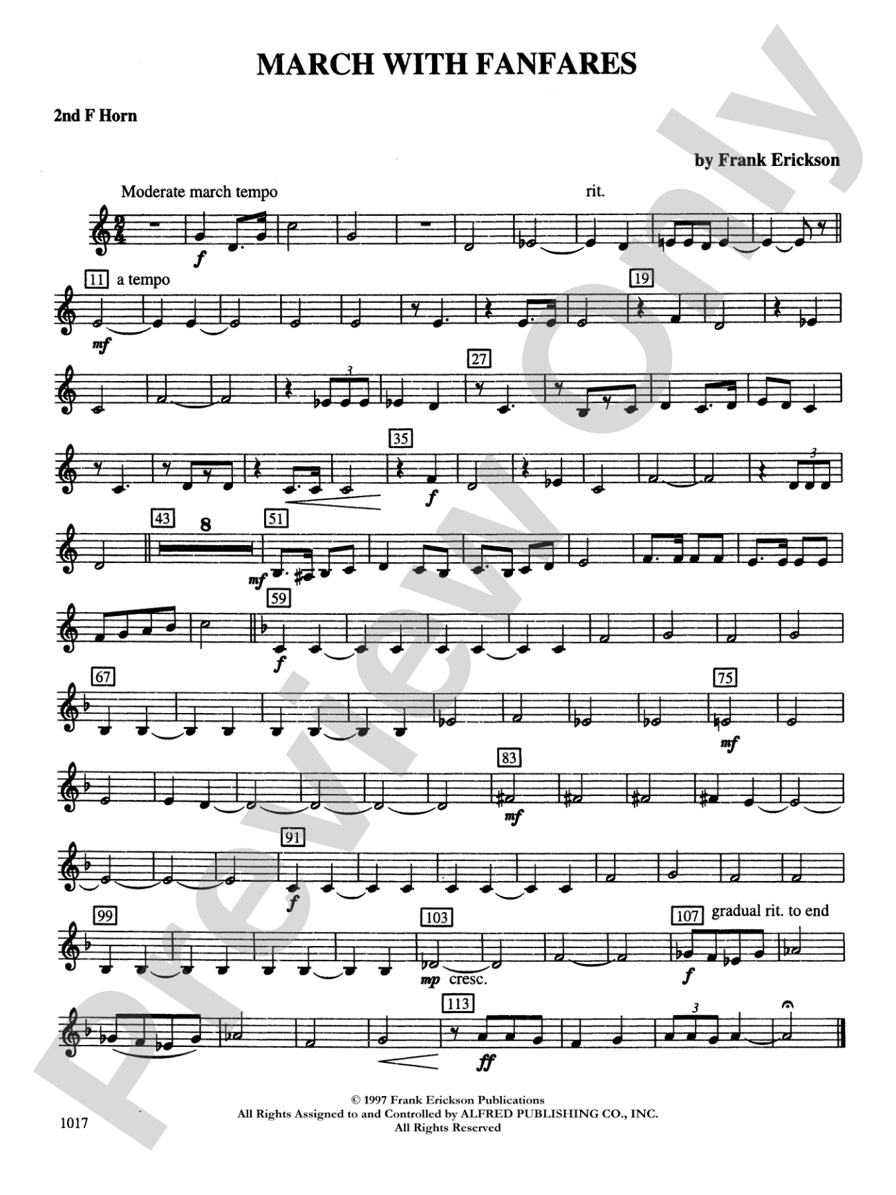 March with Fanfares: 2nd F Horn