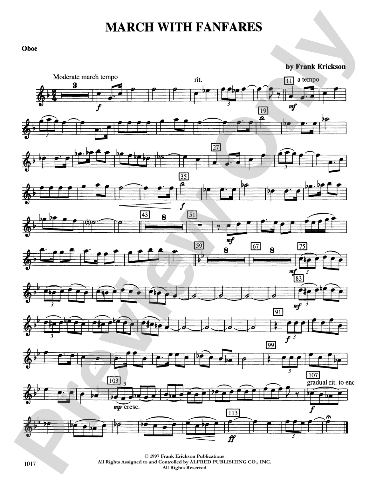 March with Fanfares: Oboe