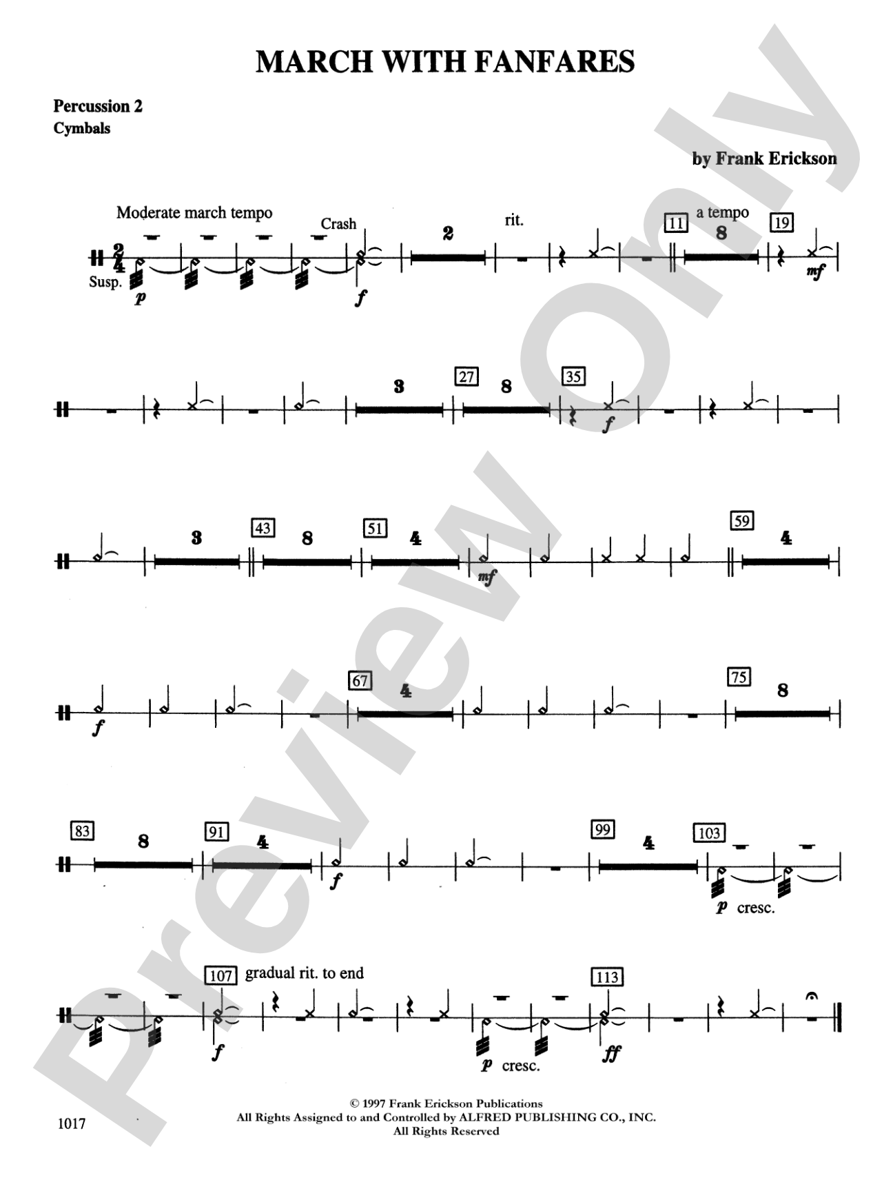 March with Fanfares: 2nd Percussion