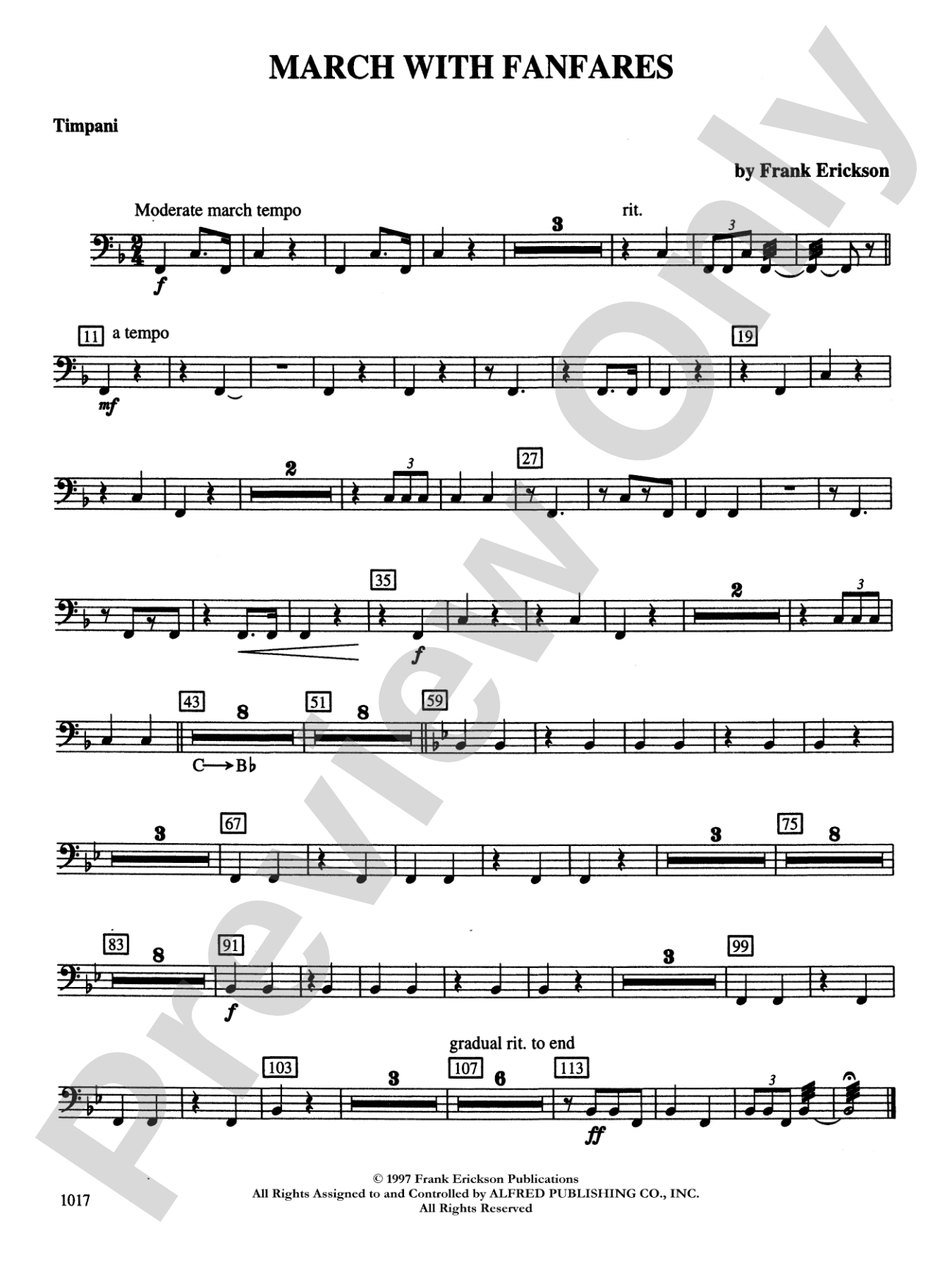 March with Fanfares: Timpani