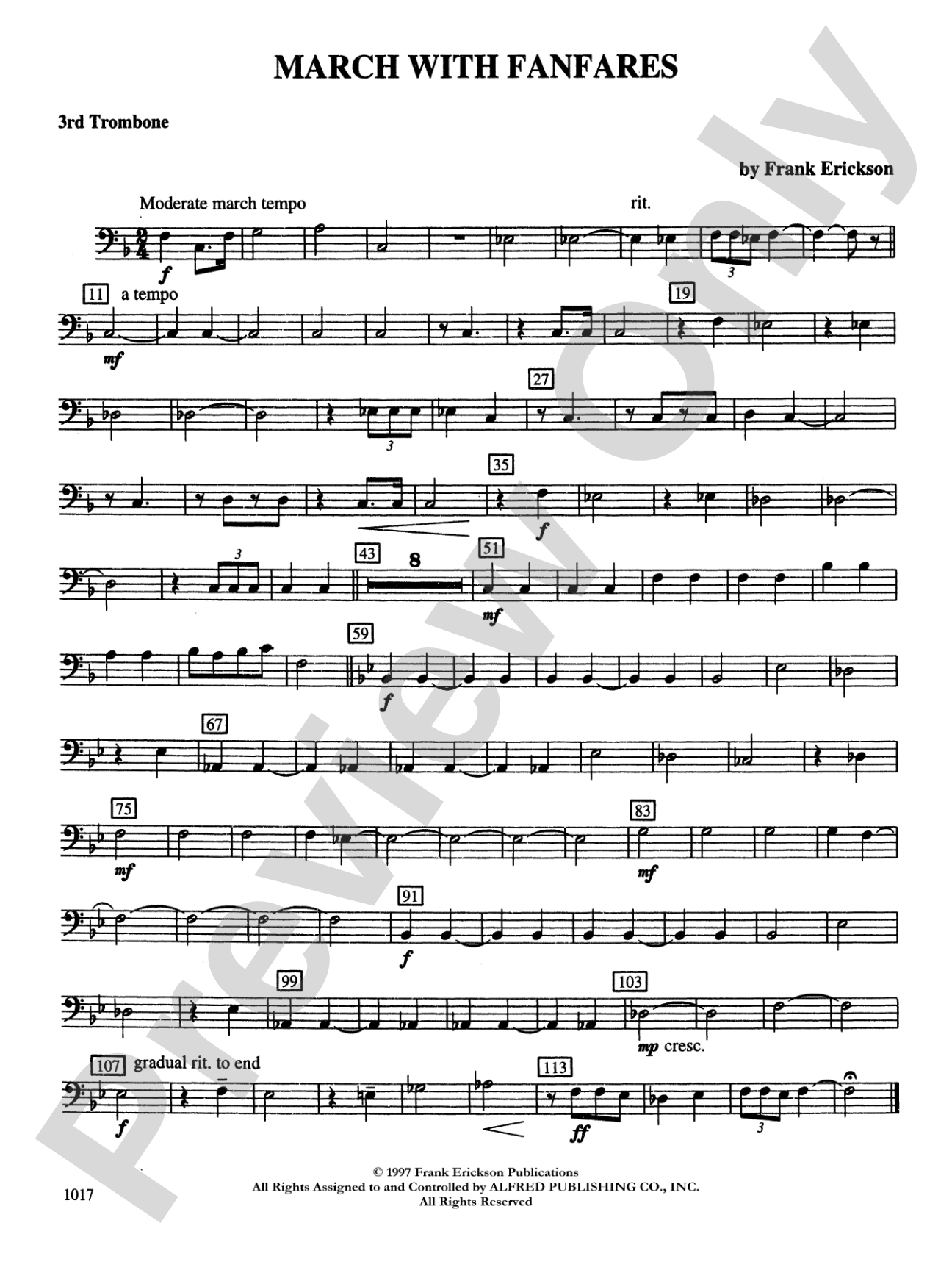 March with Fanfares: 3rd Trombone