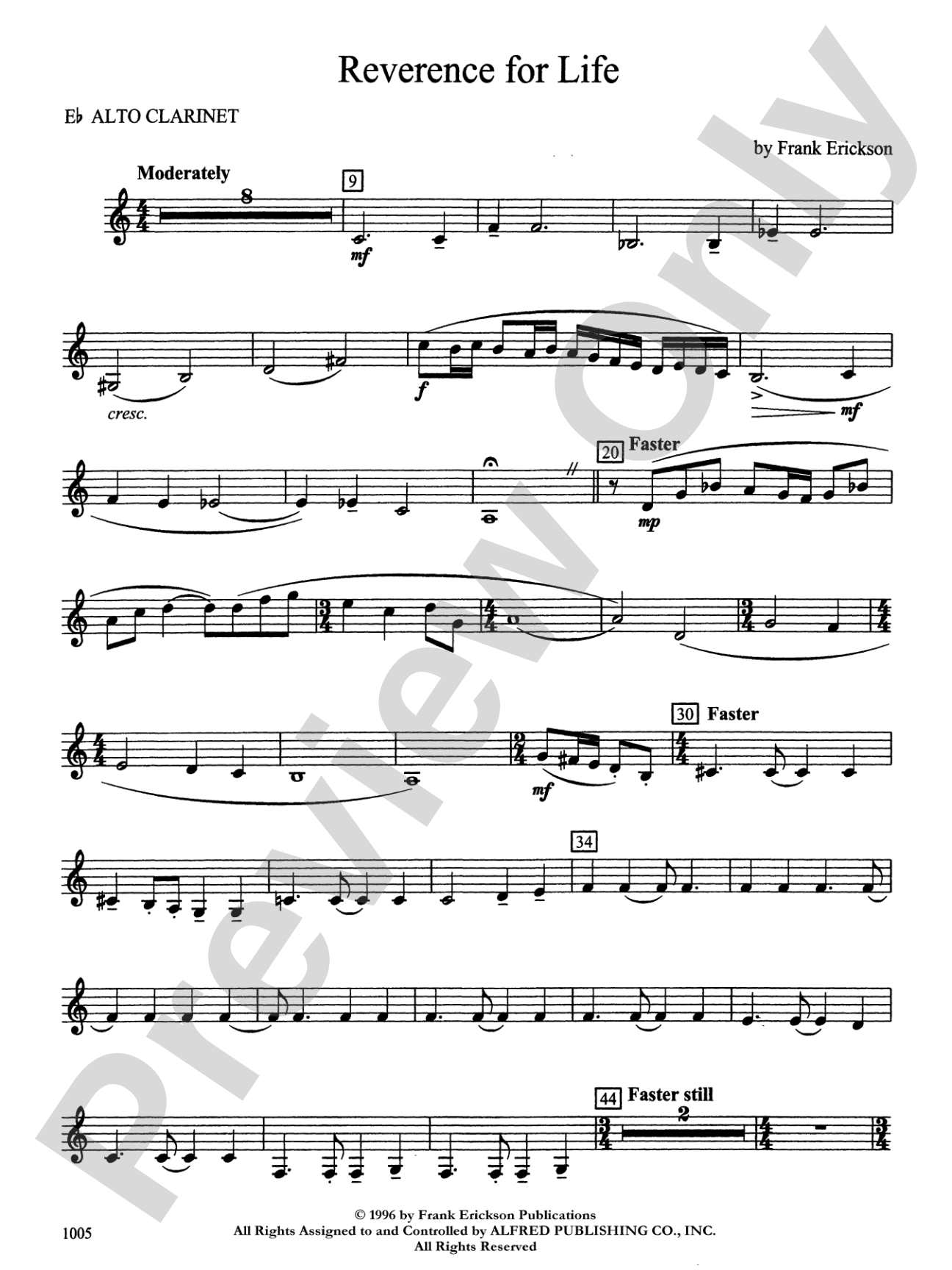 Reverence for Life: E-flat Alto Clarinet