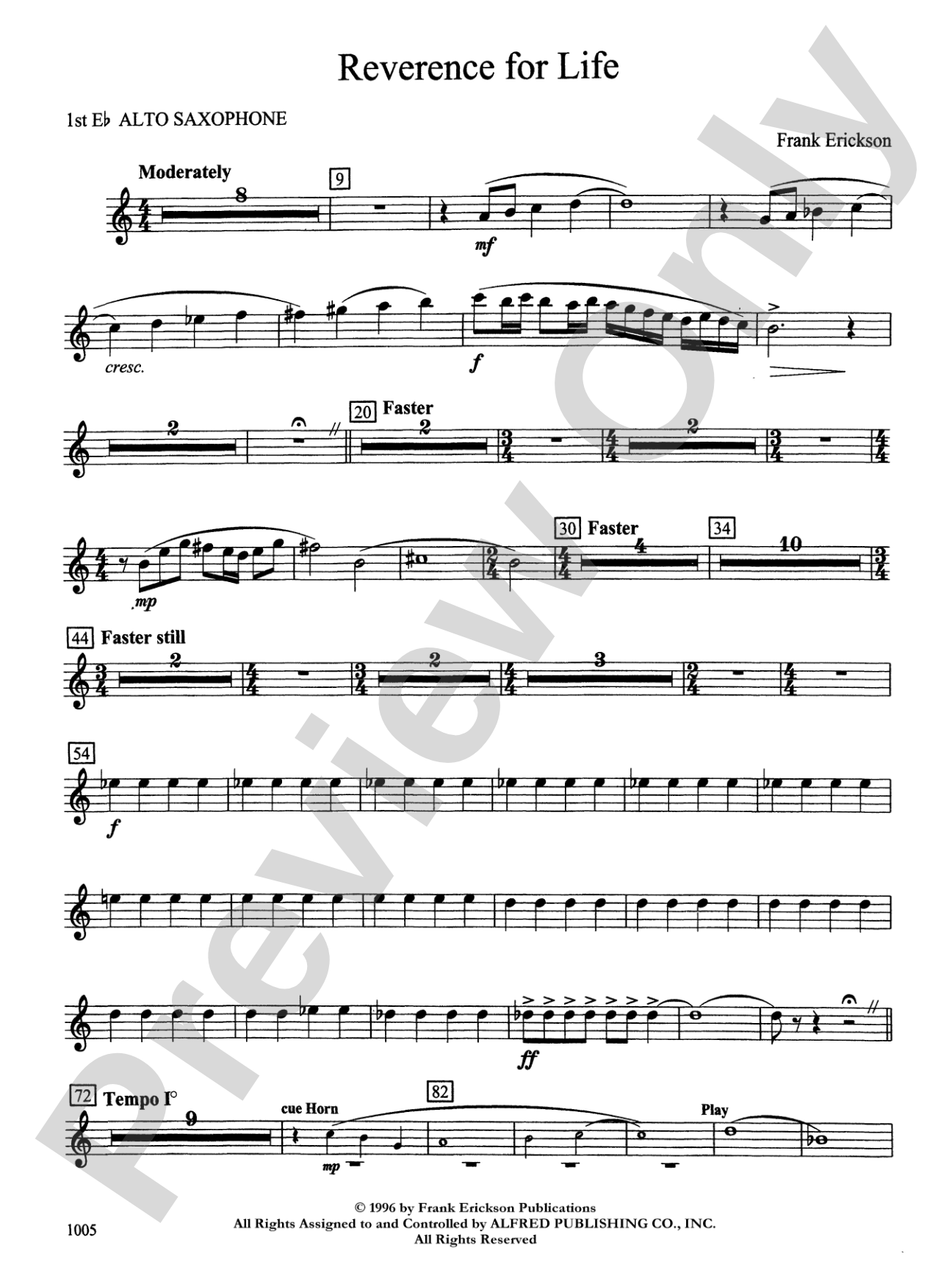 Reverence for Life: E-flat Alto Saxophone
