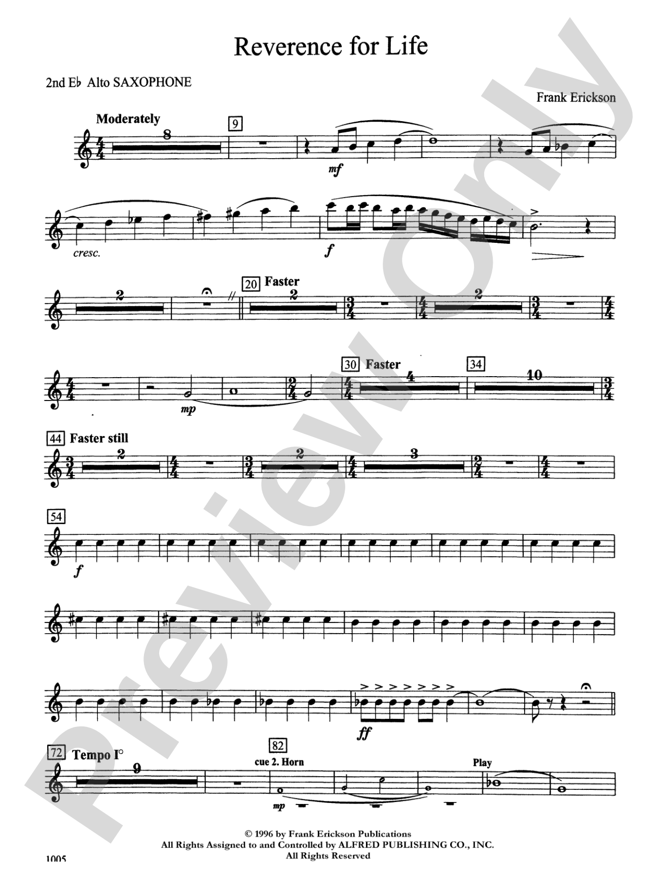 Reverence for Life: 2nd E-flat Alto Saxophone