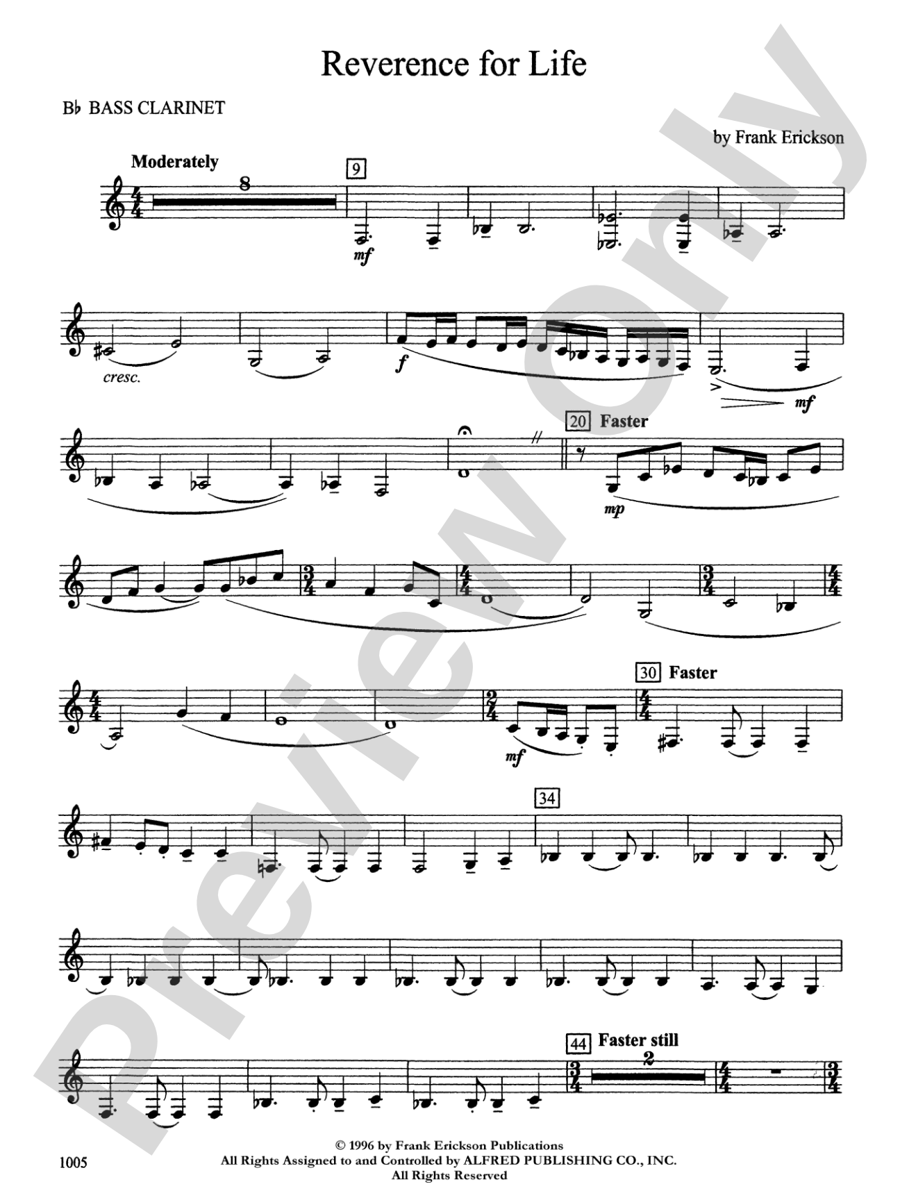 Reverence for Life: B-flat Bass Clarinet