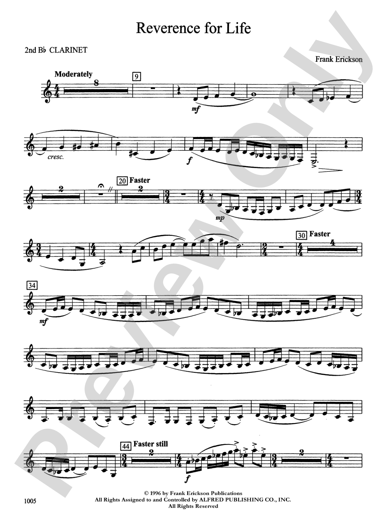 Reverence for Life: 2nd B-flat Clarinet