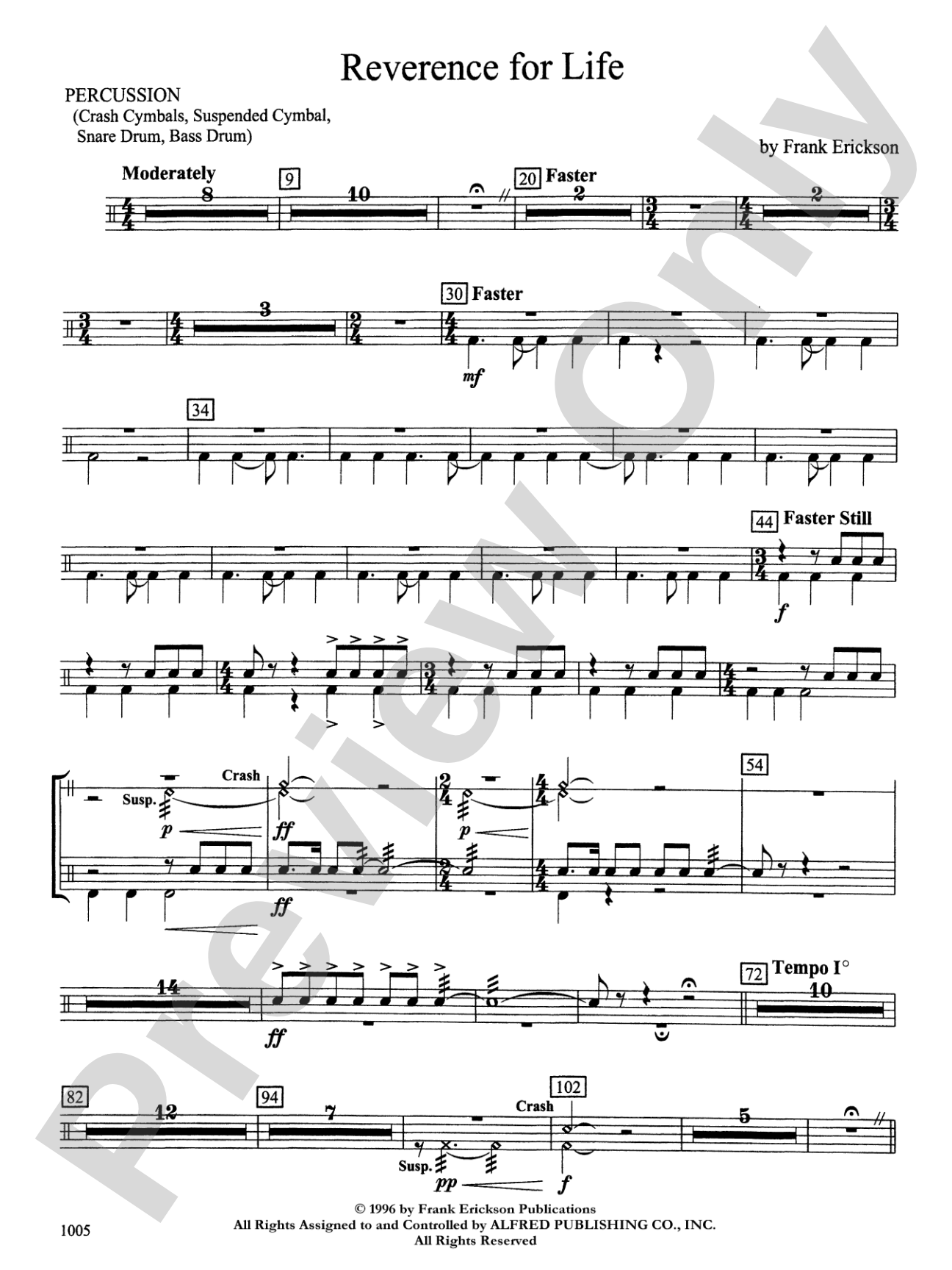 Reverence for Life: 1st Percussion