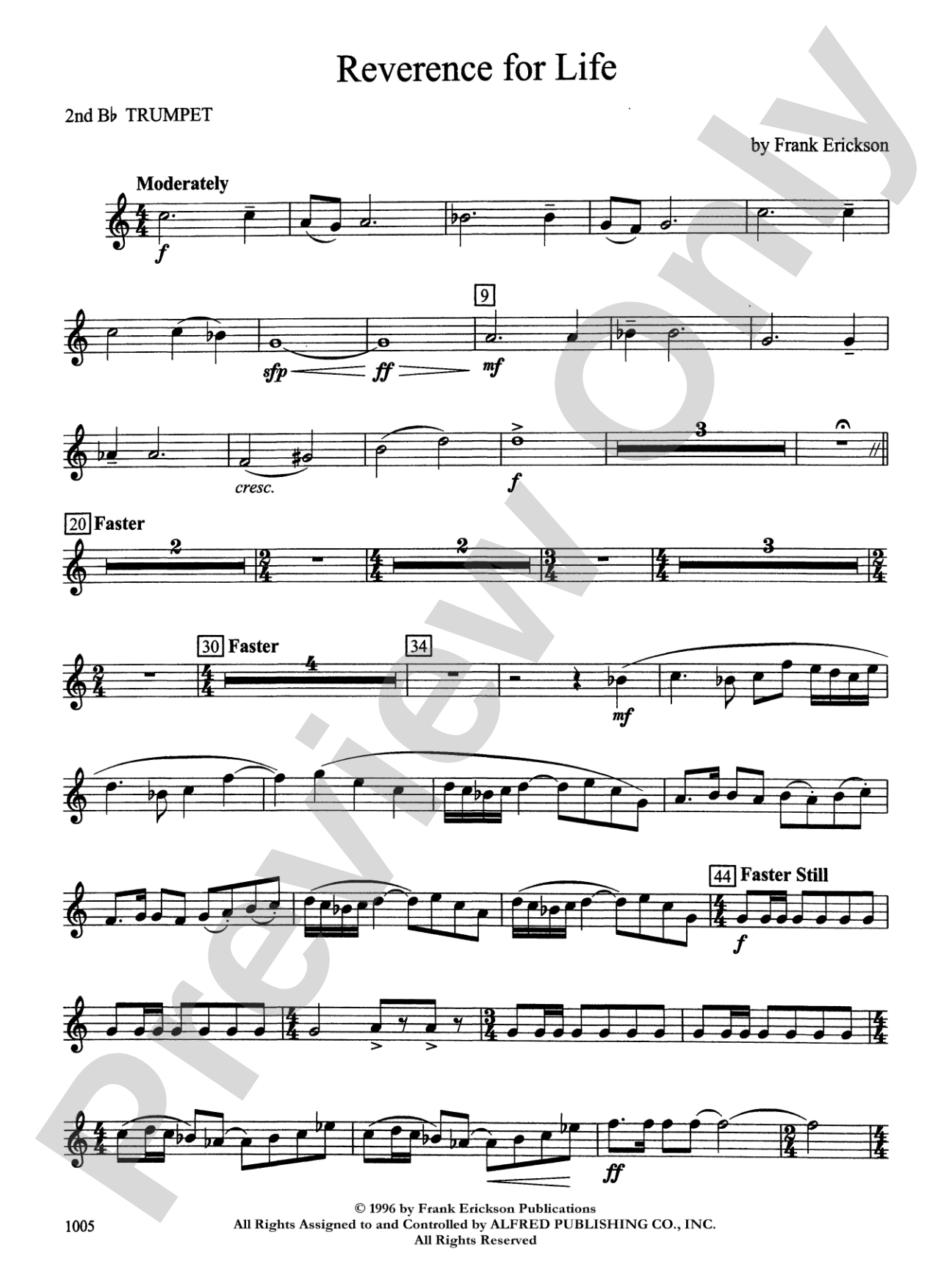 Reverence for Life: 2nd B-flat Trumpet