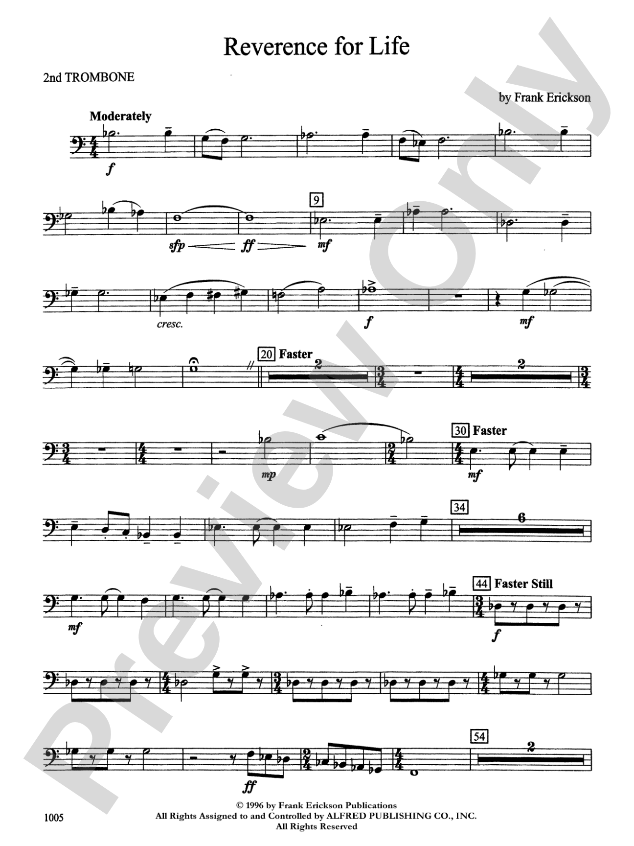 Reverence for Life: 2nd Trombone