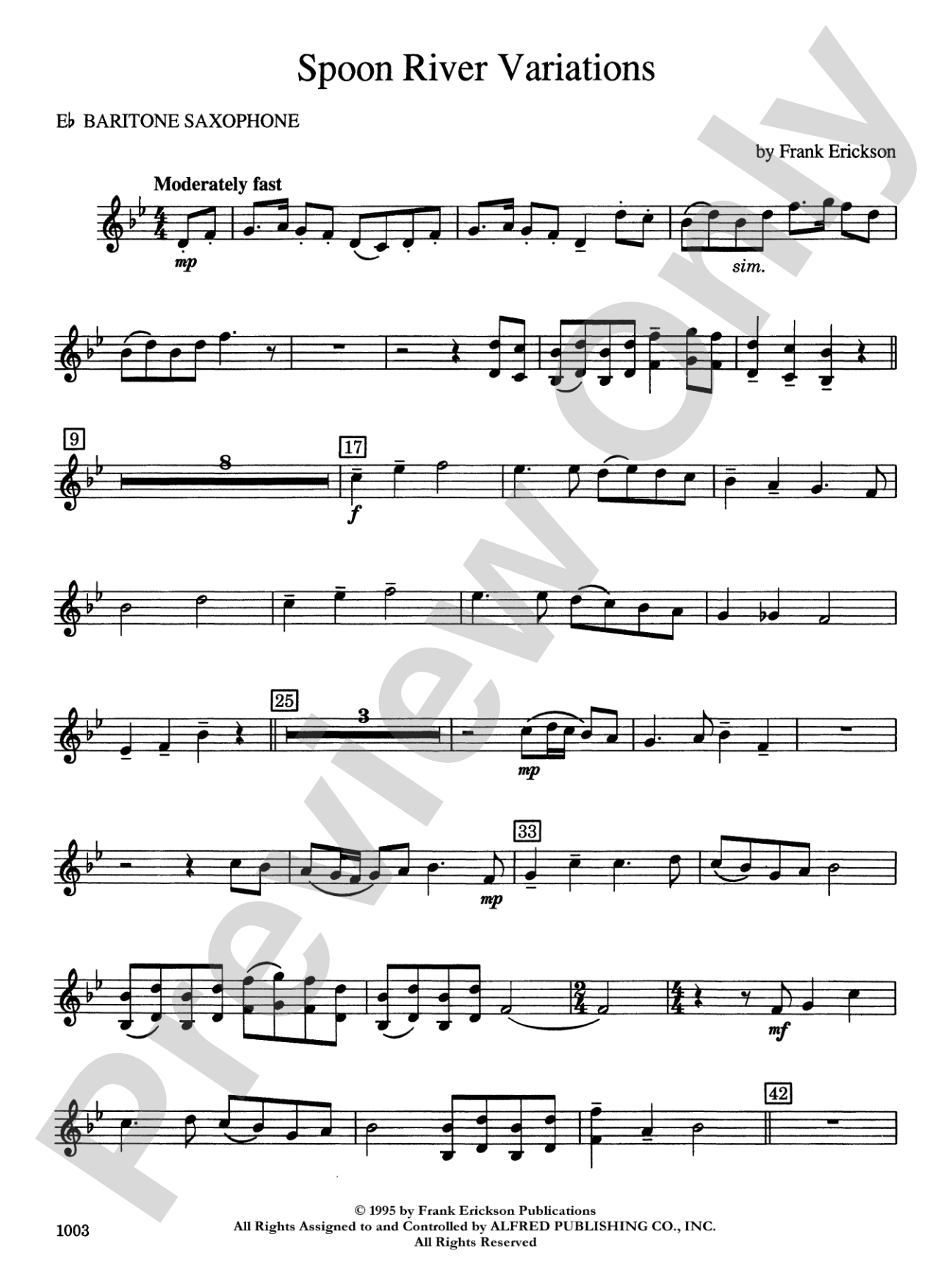 Spoon River Variations: E-flat Baritone Saxophone