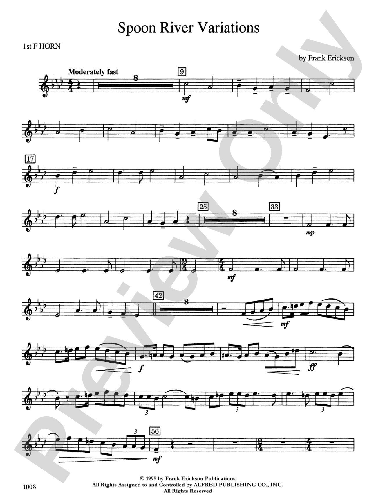 Spoon River Variations: 1st F Horn