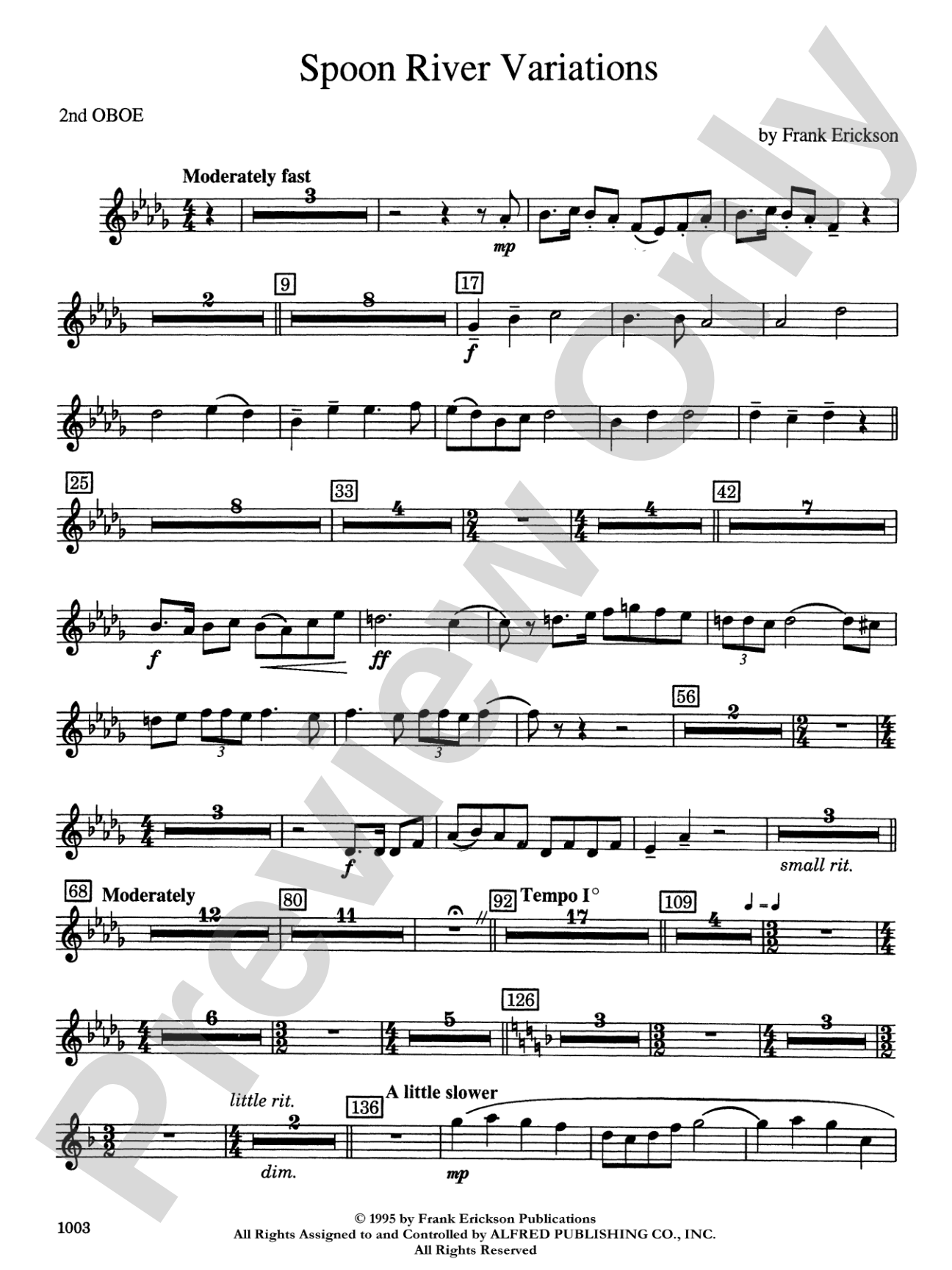 Spoon River Variations: 2nd Oboe