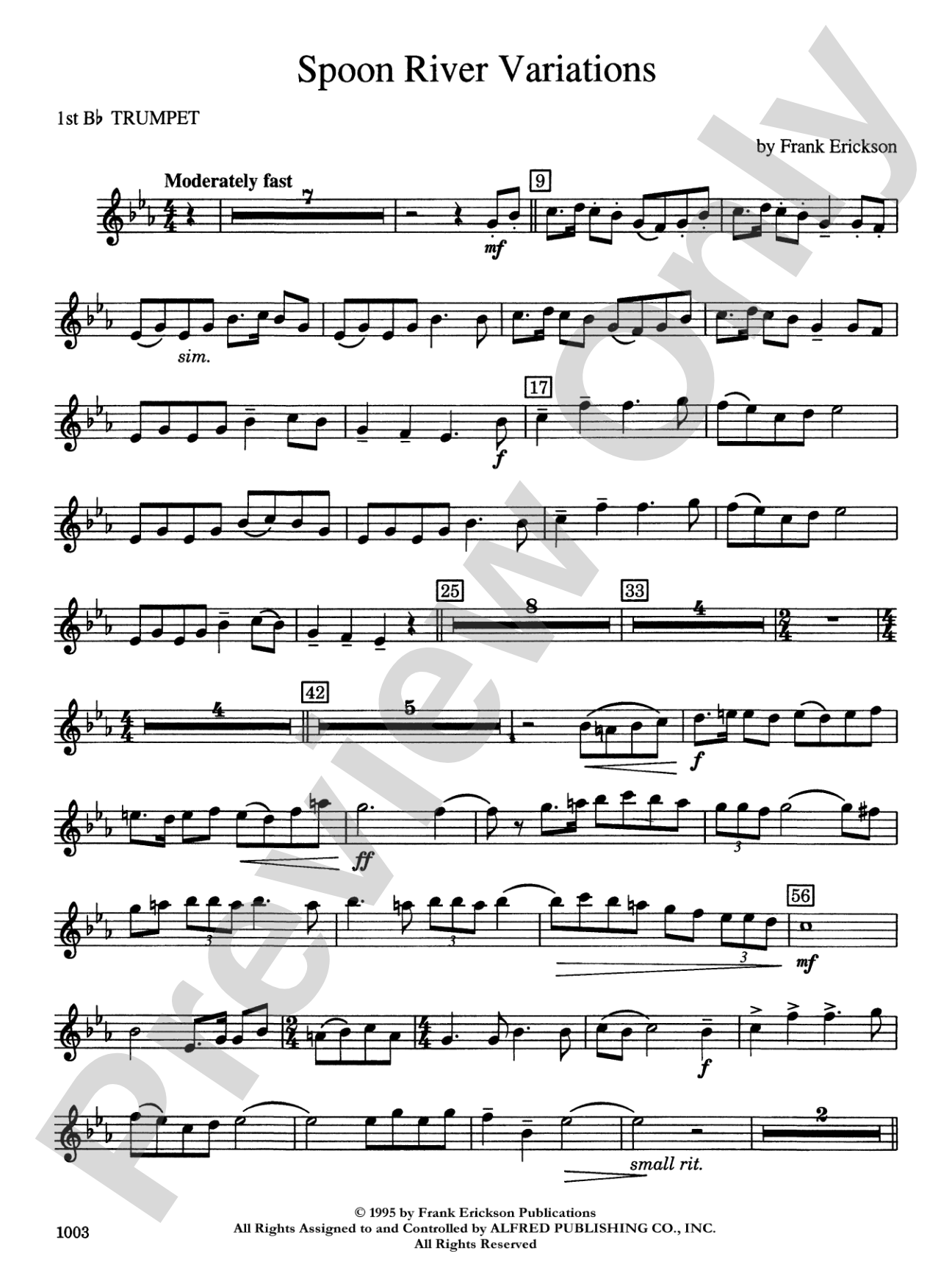 Spoon River Variations: 1st B-flat Trumpet
