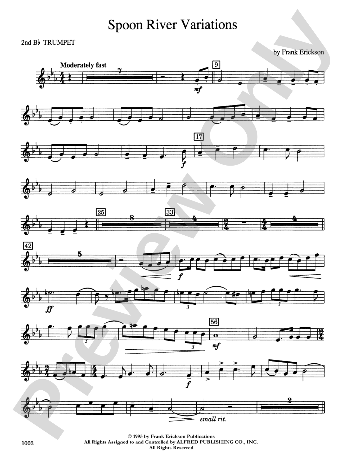 Spoon River Variations: 2nd B-flat Trumpet