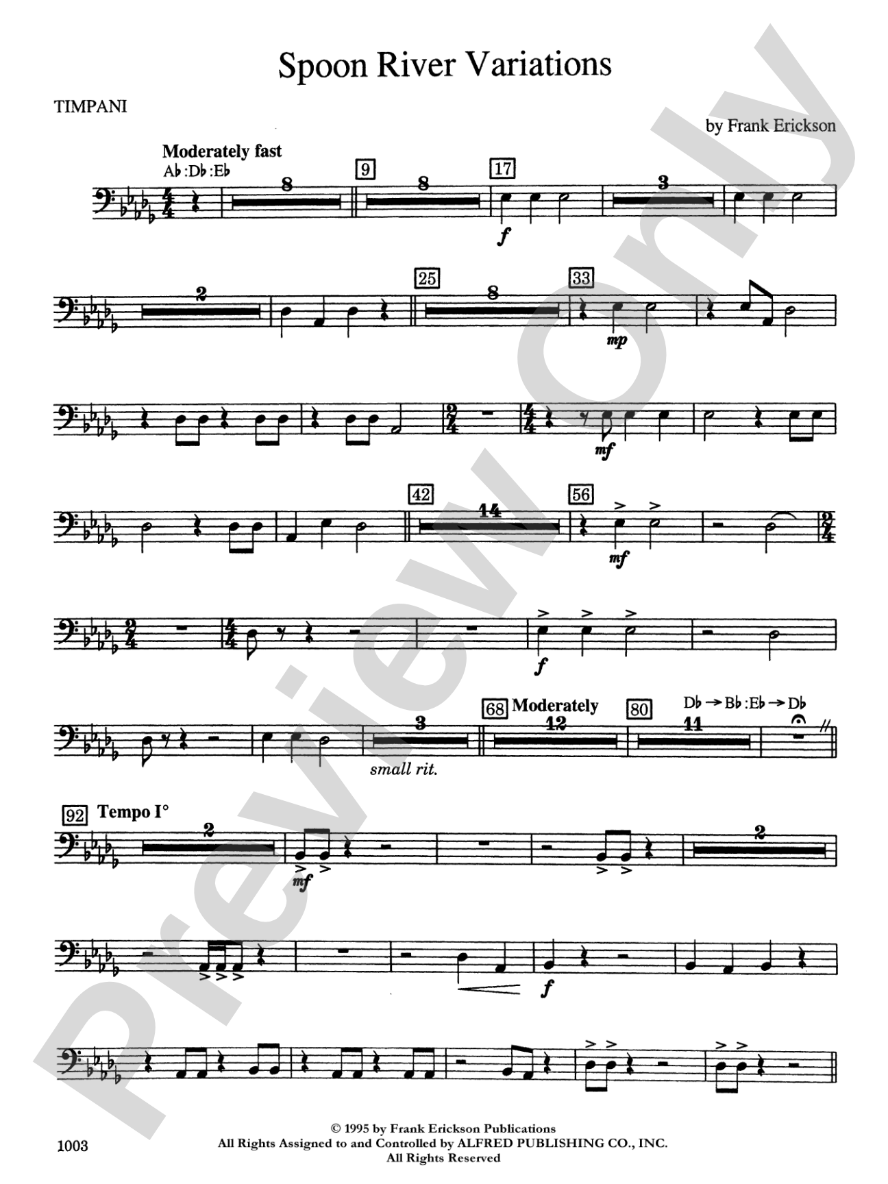 Spoon River Variations: Timpani