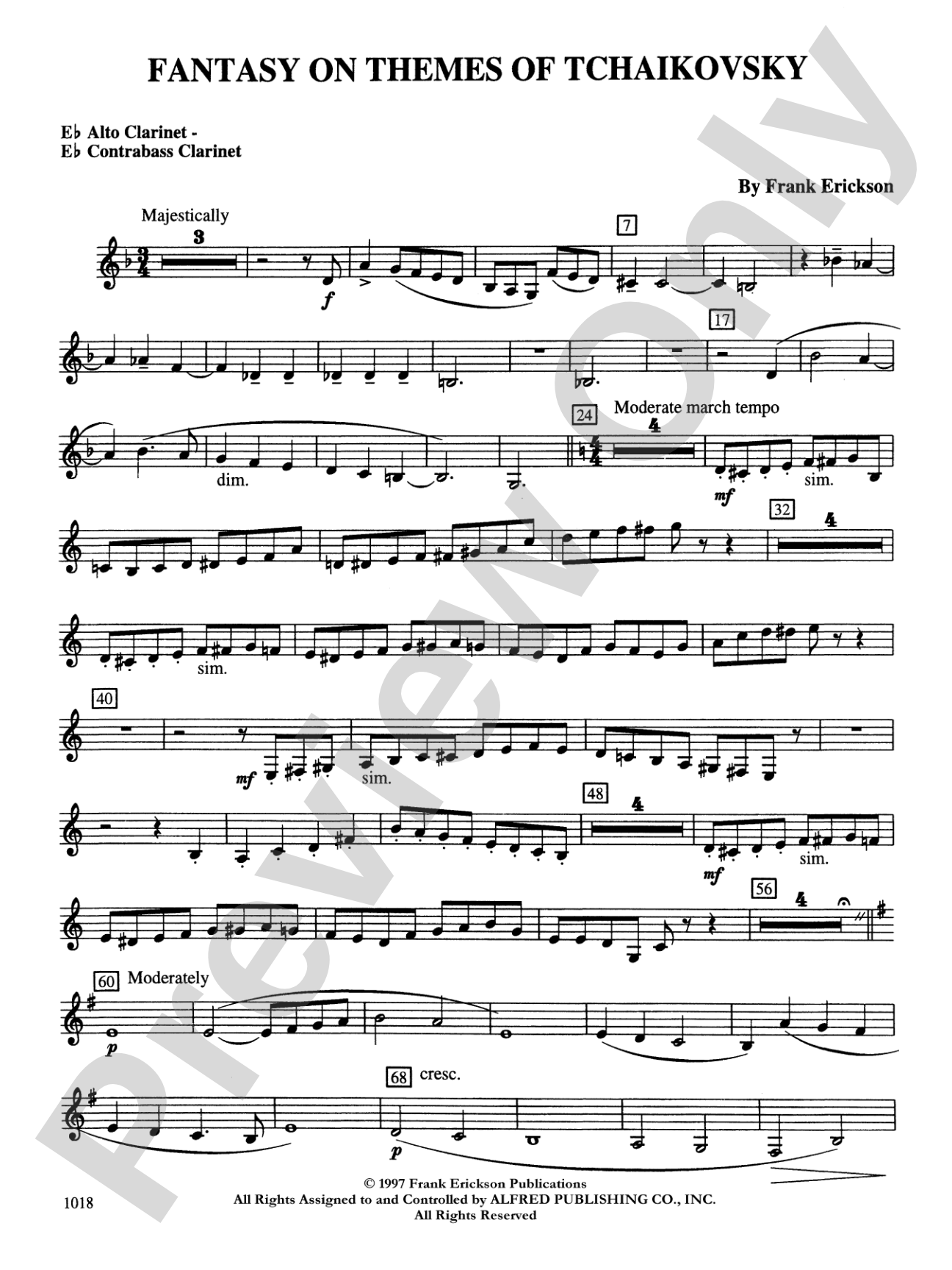 Fantasy on Themes from Tchaikovsky: E-flat Alto Clarinet