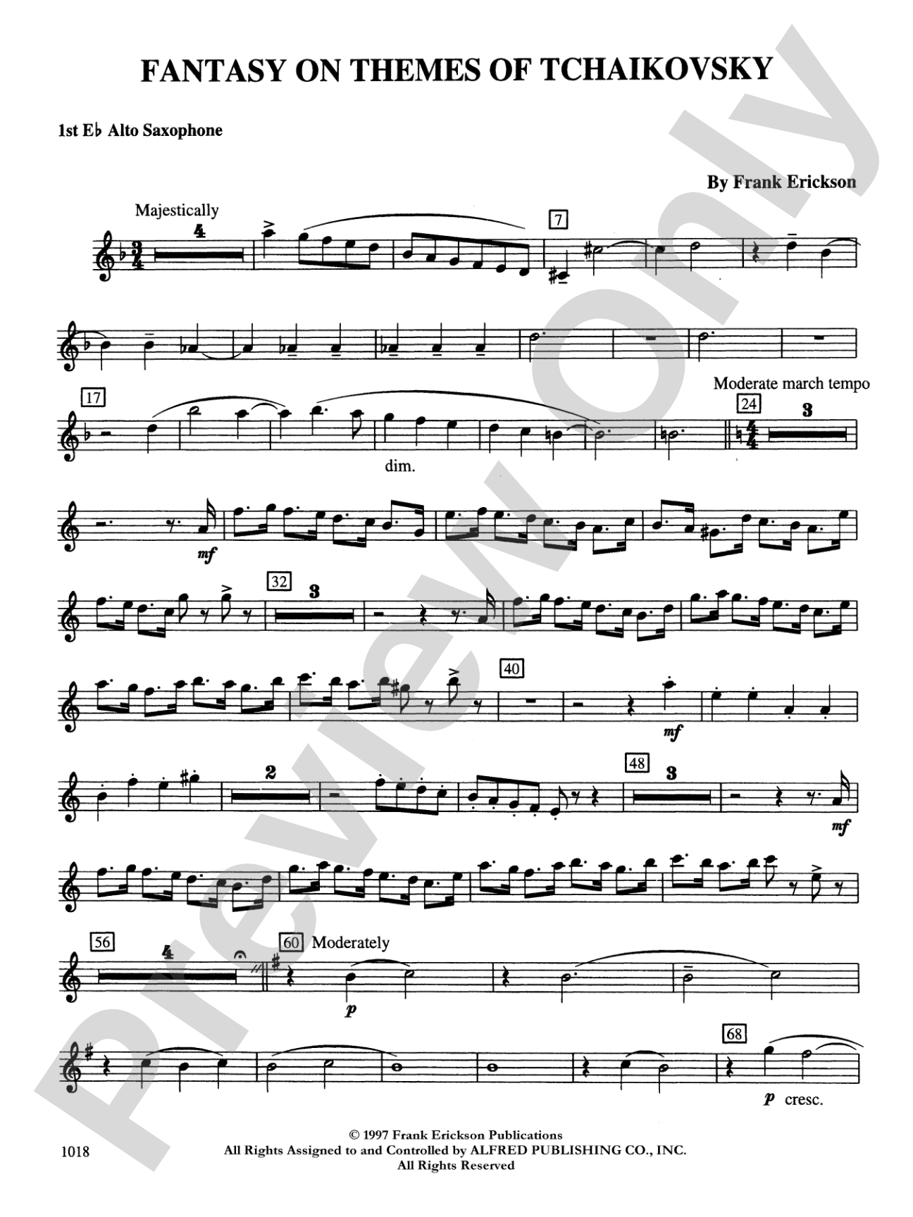 Fantasy on Themes from Tchaikovsky: E-flat Alto Saxophone