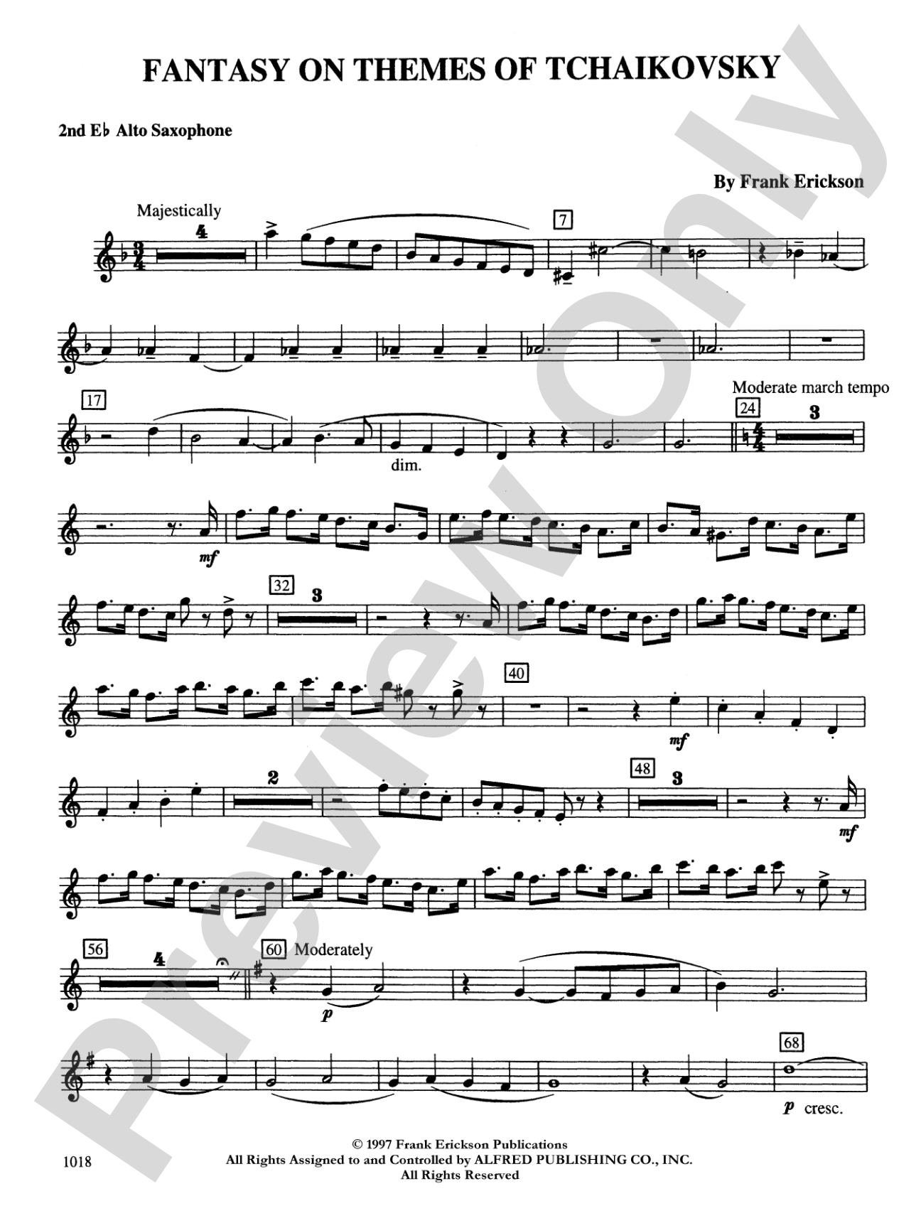 Fantasy on Themes from Tchaikovsky: 2nd E-flat Alto Saxophone