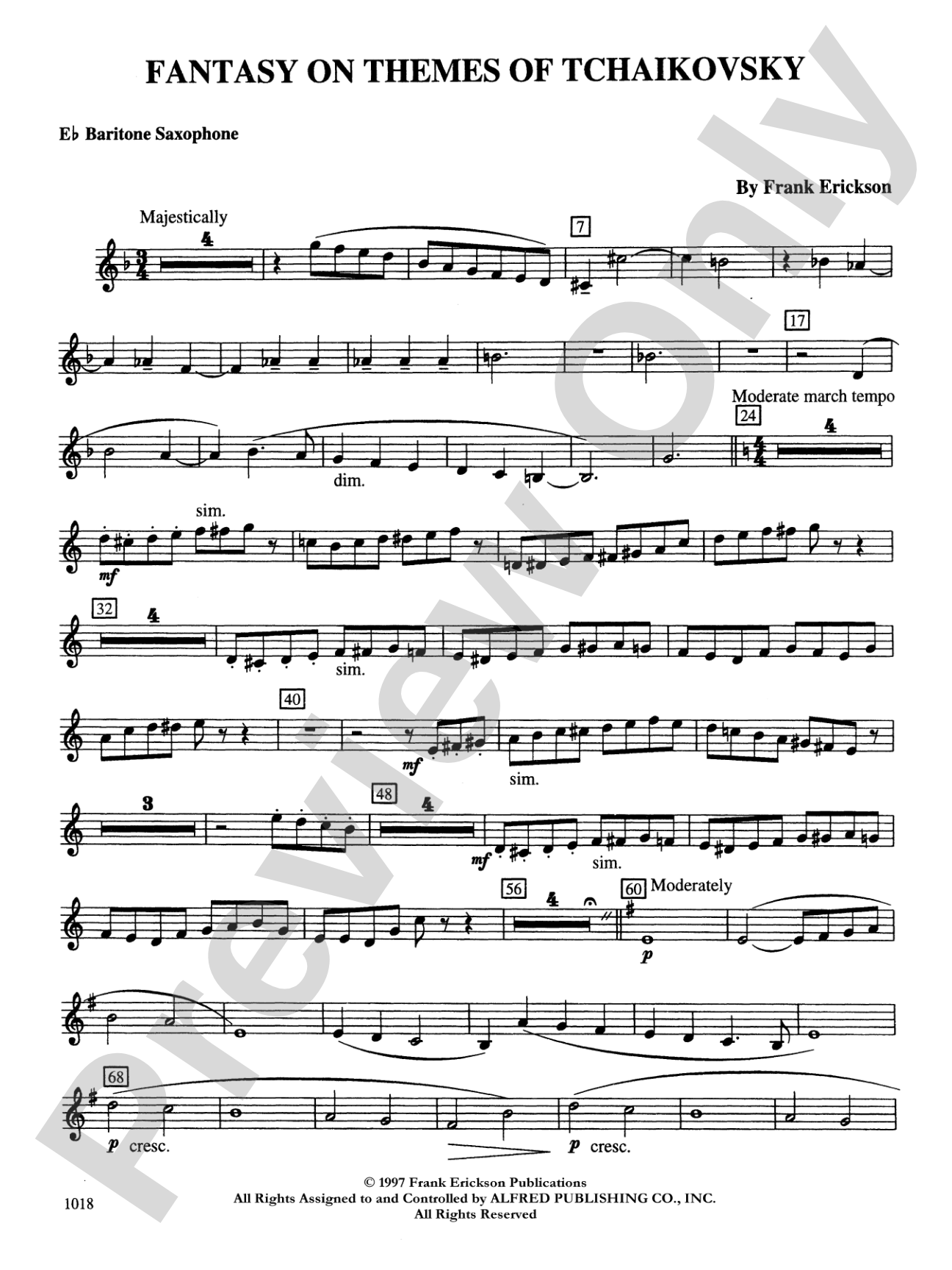 Fantasy on Themes from Tchaikovsky: E-flat Baritone Saxophone