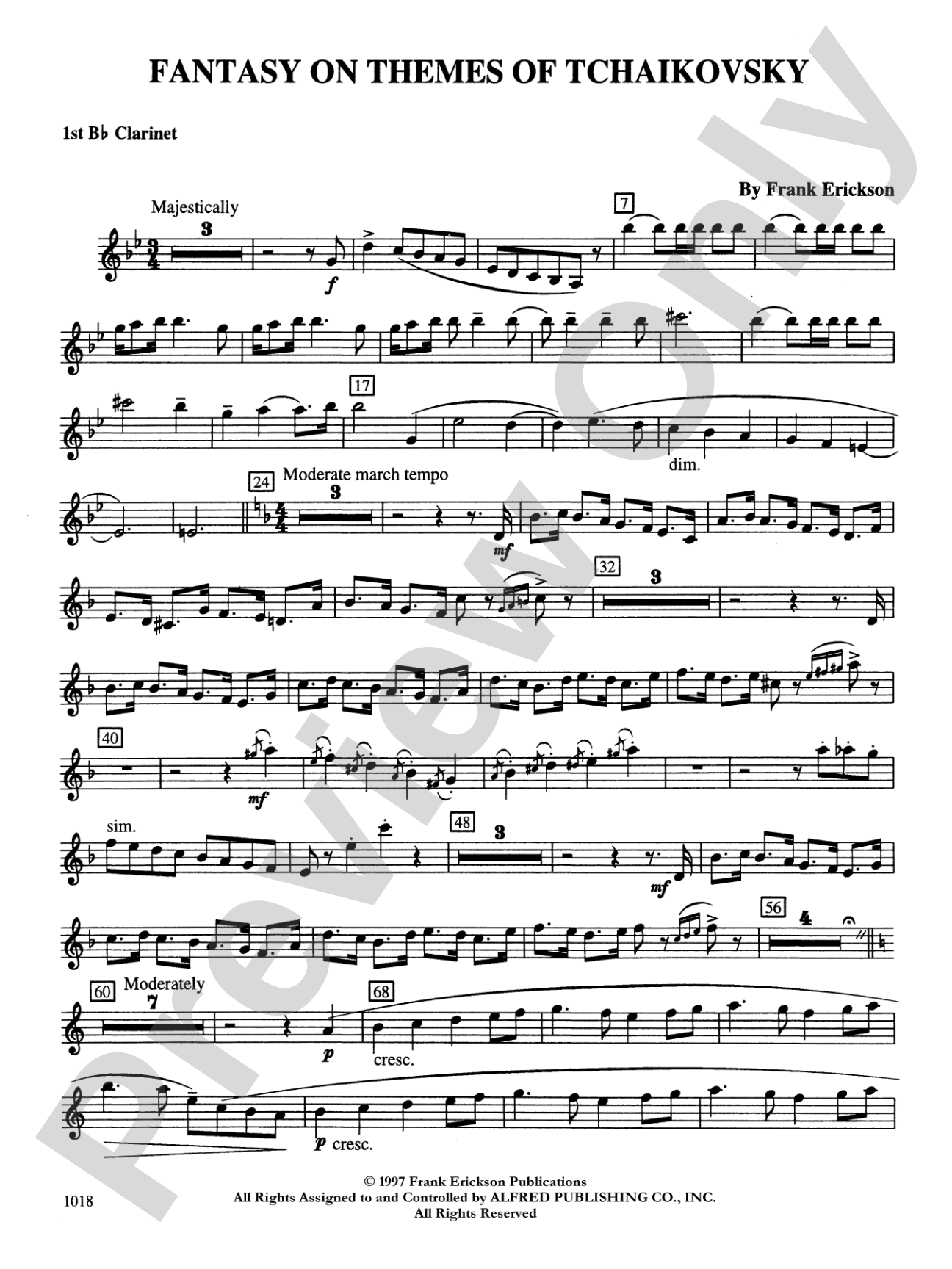 Fantasy on Themes from Tchaikovsky: 1st B-flat Clarinet