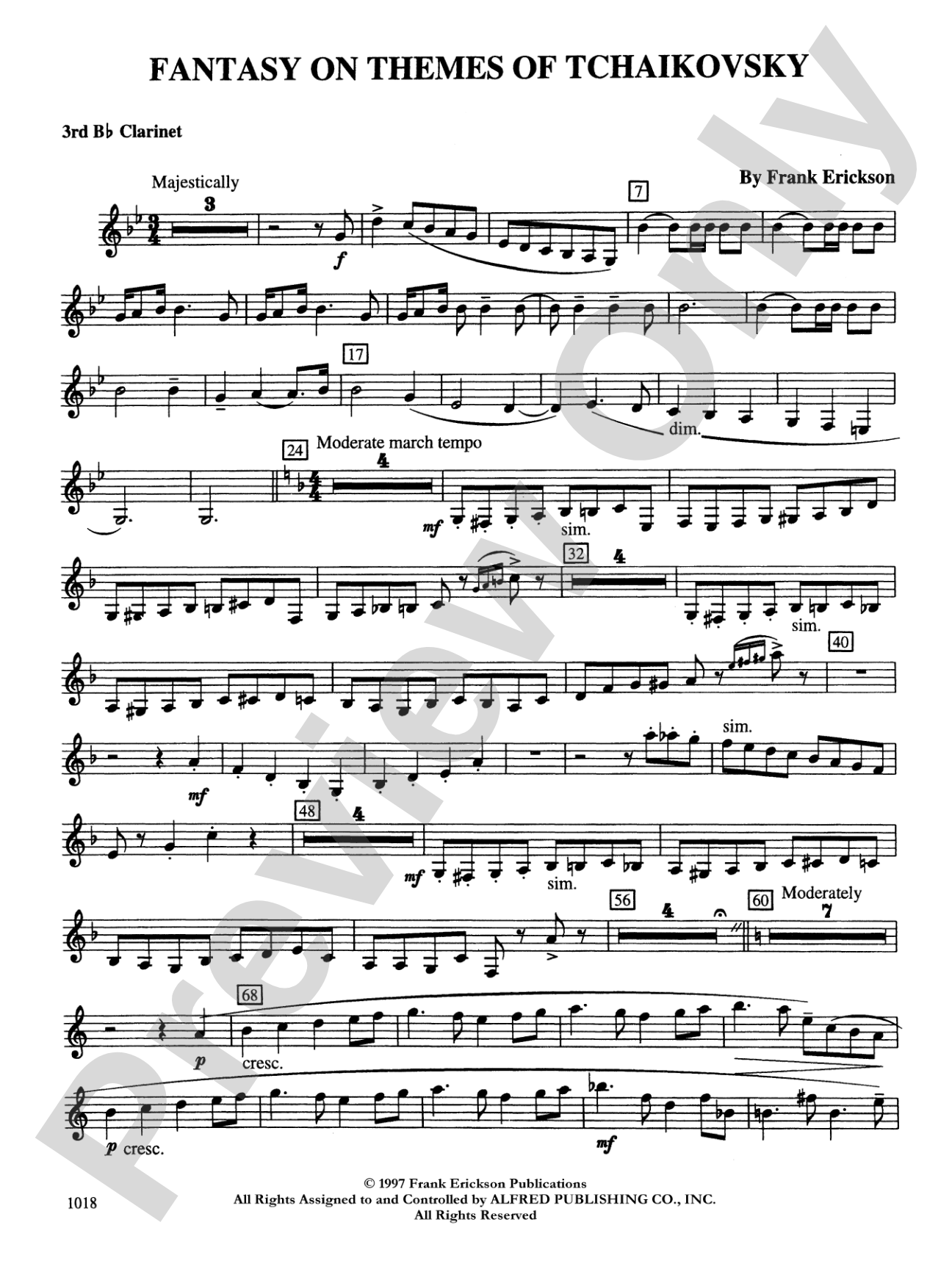 Fantasy on Themes from Tchaikovsky: 3rd B-flat Clarinet
