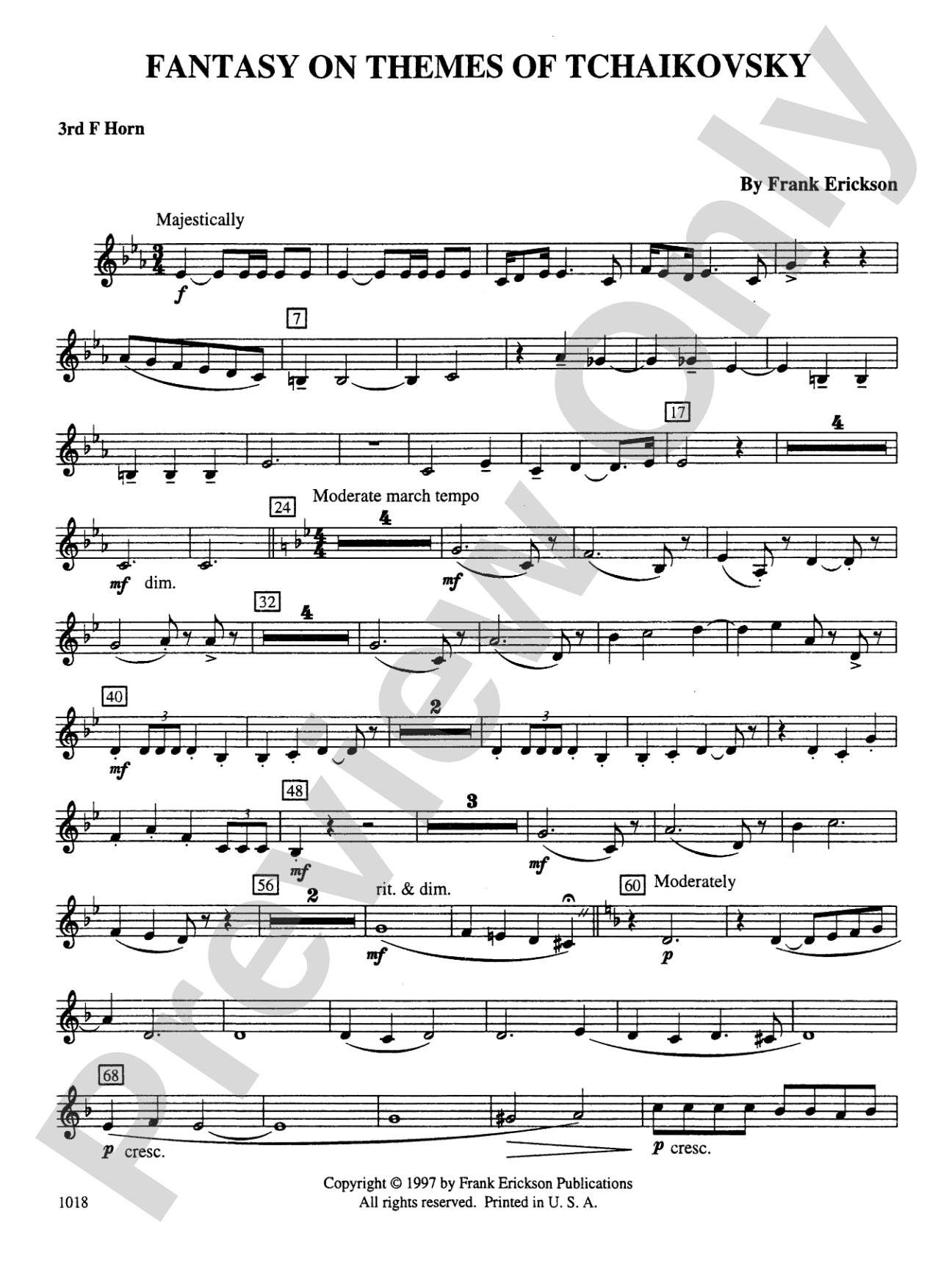 Fantasy on Themes from Tchaikovsky: 3rd F Horn