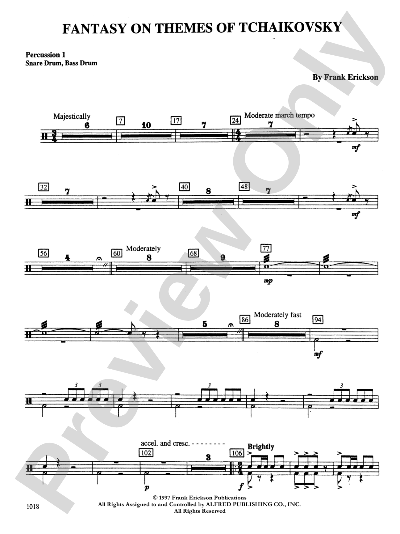 Fantasy on Themes from Tchaikovsky: 1st Percussion