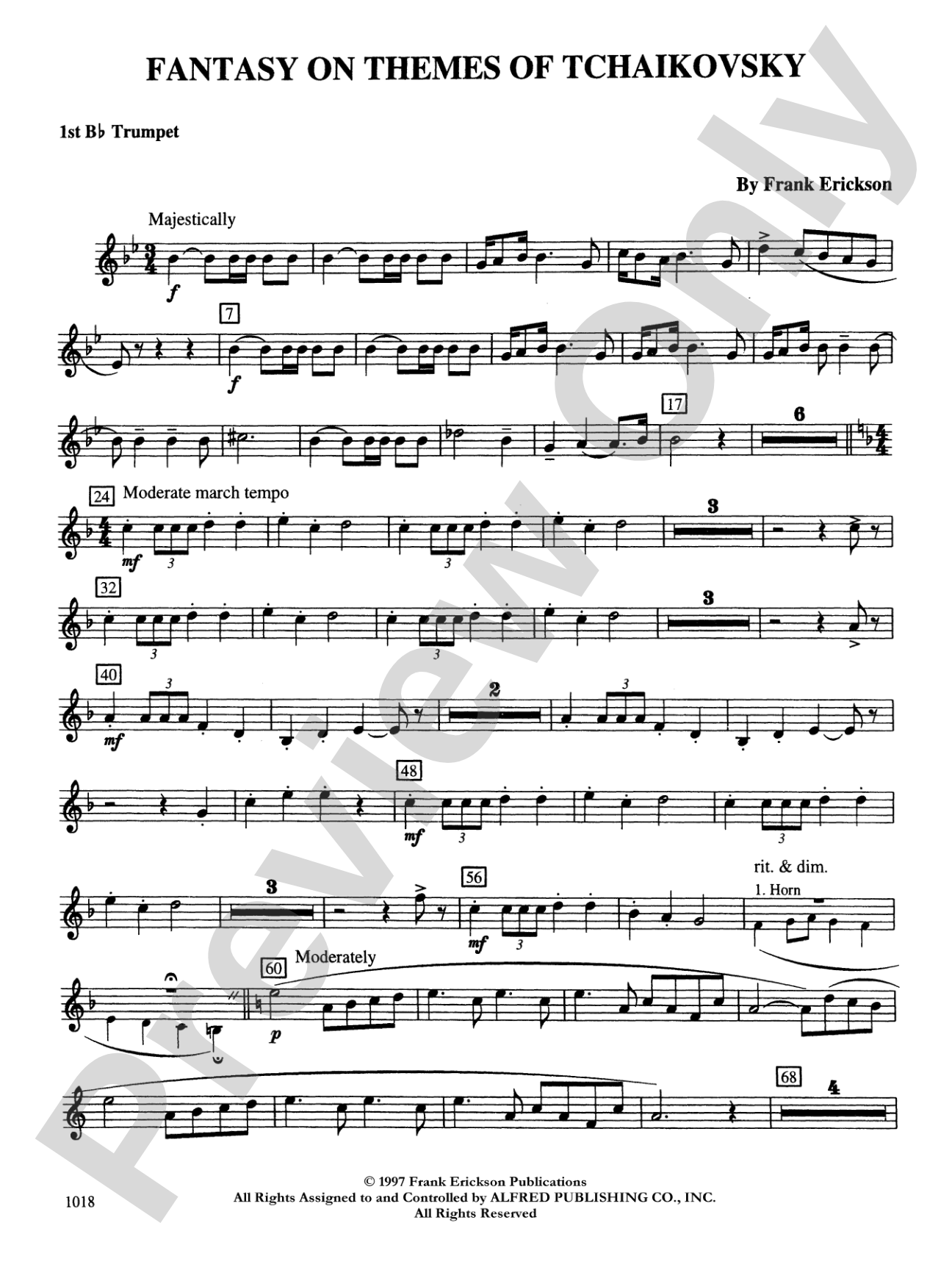 Fantasy on Themes from Tchaikovsky: 1st B-flat Trumpet