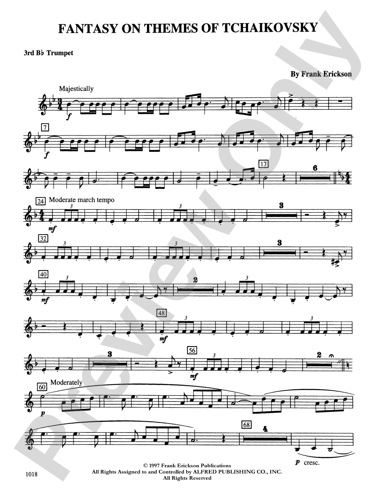 Fantasy on Themes from Tchaikovsky: 3rd B-flat Trumpet