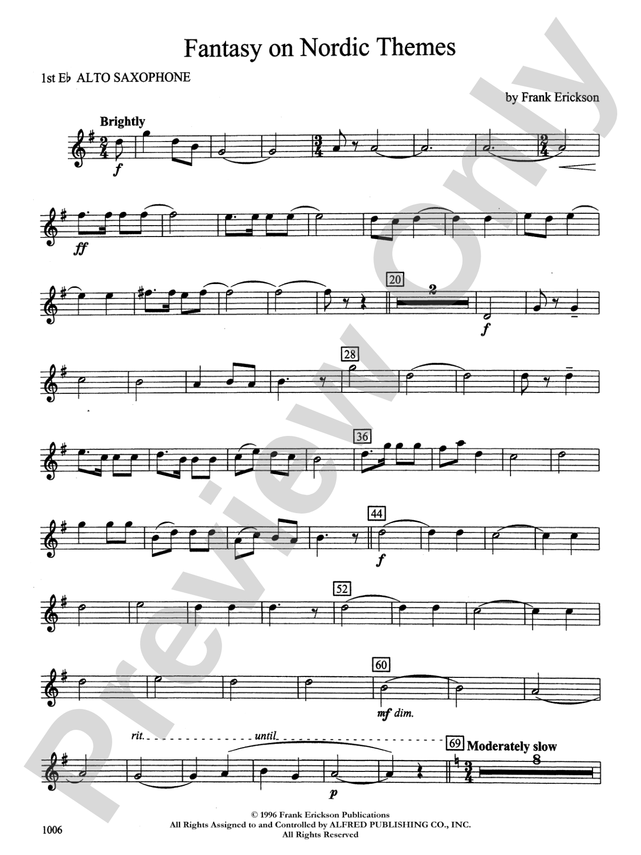 Fantasy on Nordic Themes: E-flat Alto Saxophone
