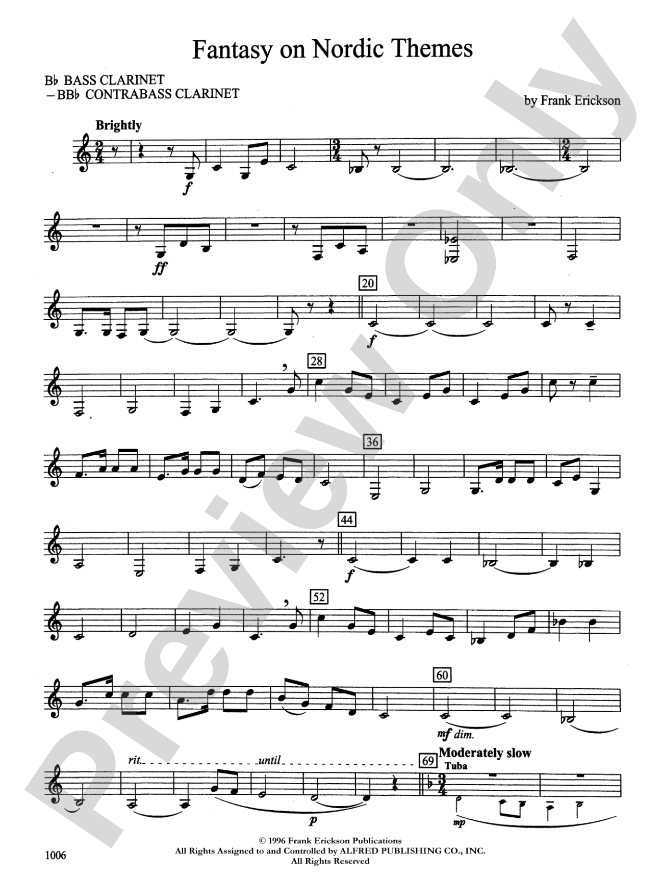 Fantasy on Nordic Themes: B-flat Bass Clarinet