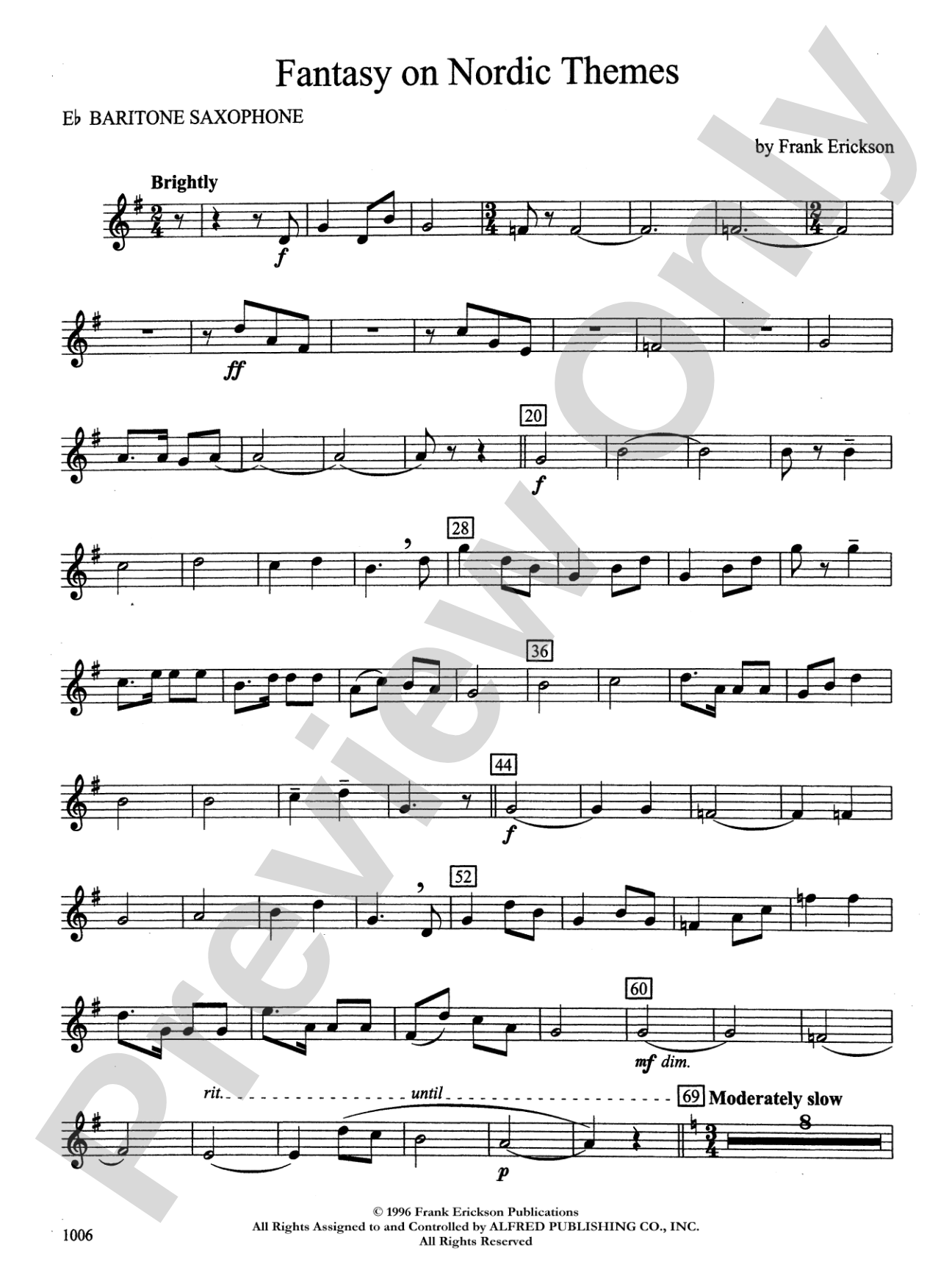 Fantasy on Nordic Themes: E-flat Baritone Saxophone