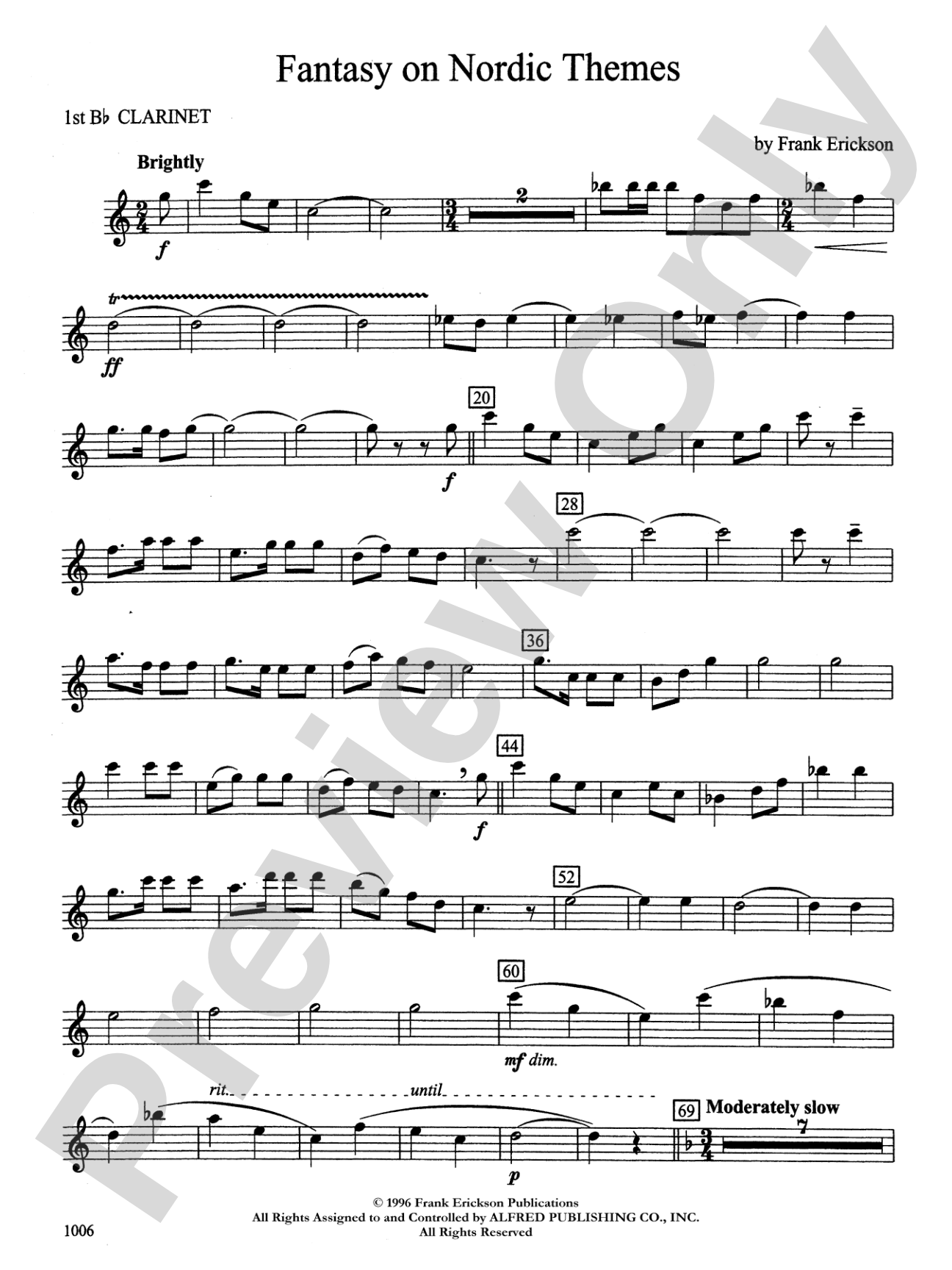 Fantasy on Nordic Themes: 1st B-flat Clarinet