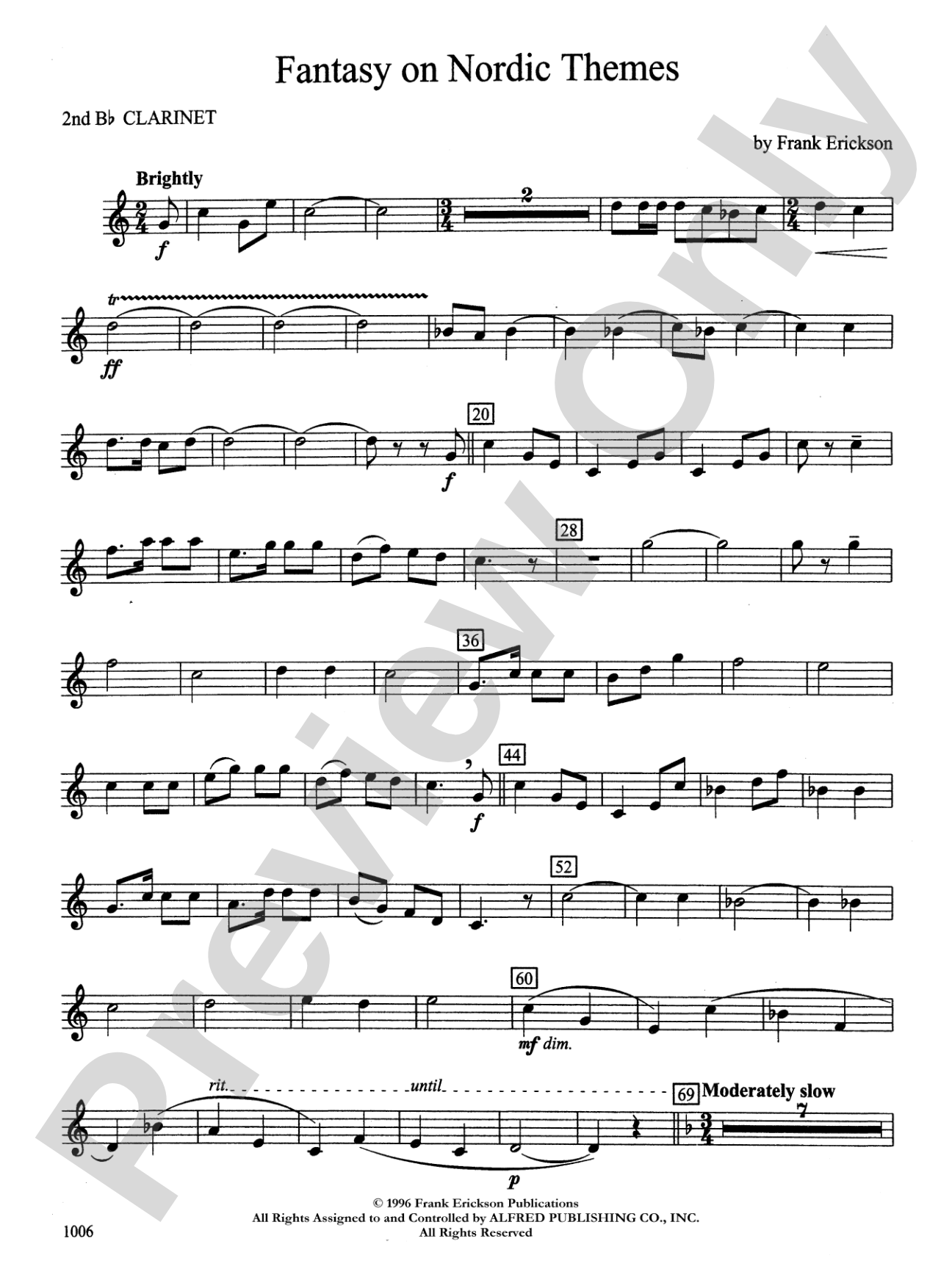 Fantasy on Nordic Themes: 2nd B-flat Clarinet