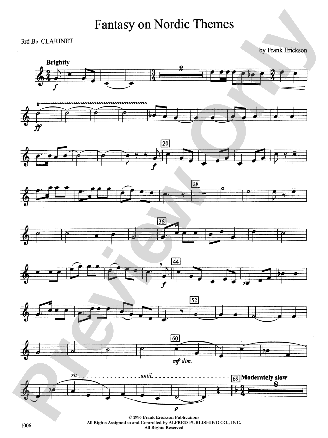 Fantasy on Nordic Themes: 3rd B-flat Clarinet