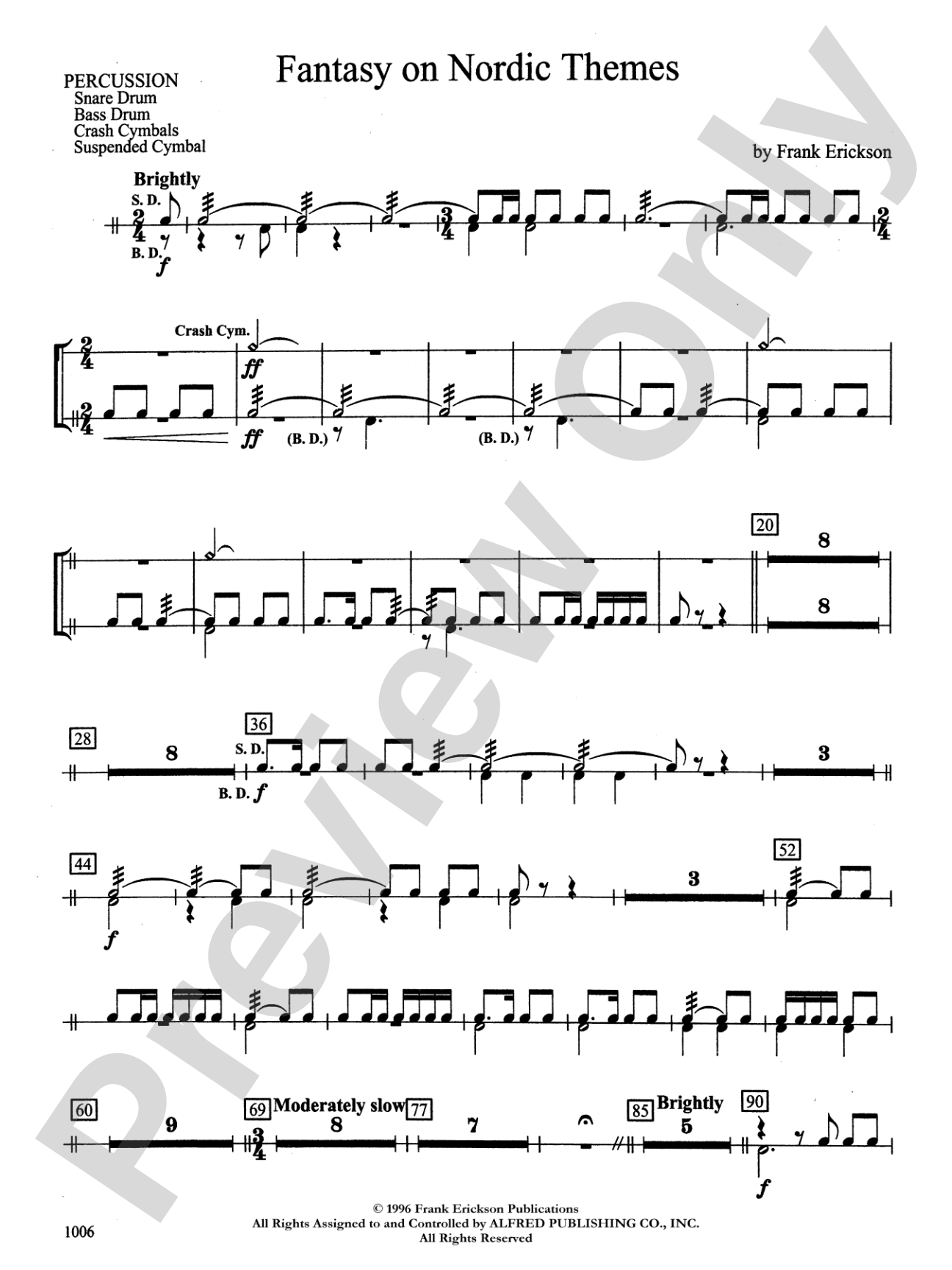 Fantasy on Nordic Themes: 1st Percussion