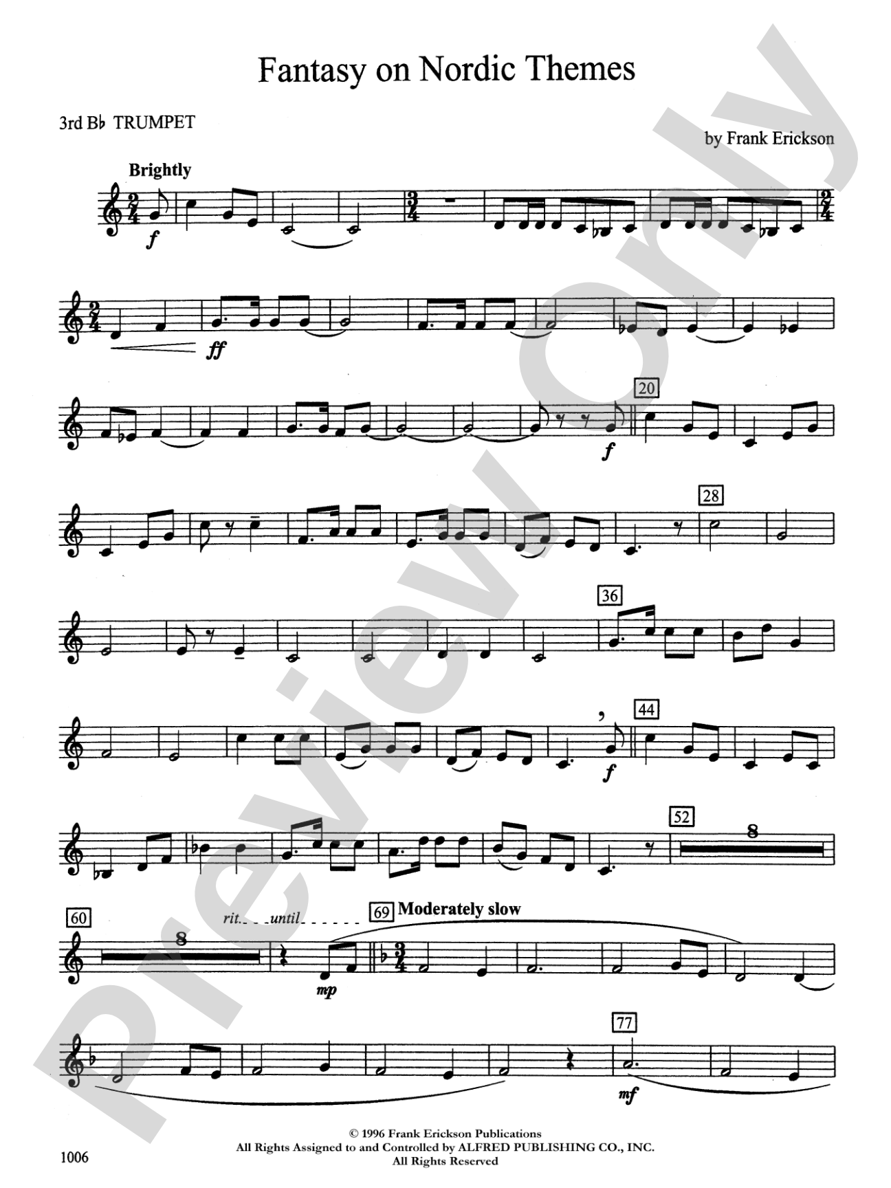 Fantasy on Nordic Themes: 3rd B-flat Trumpet