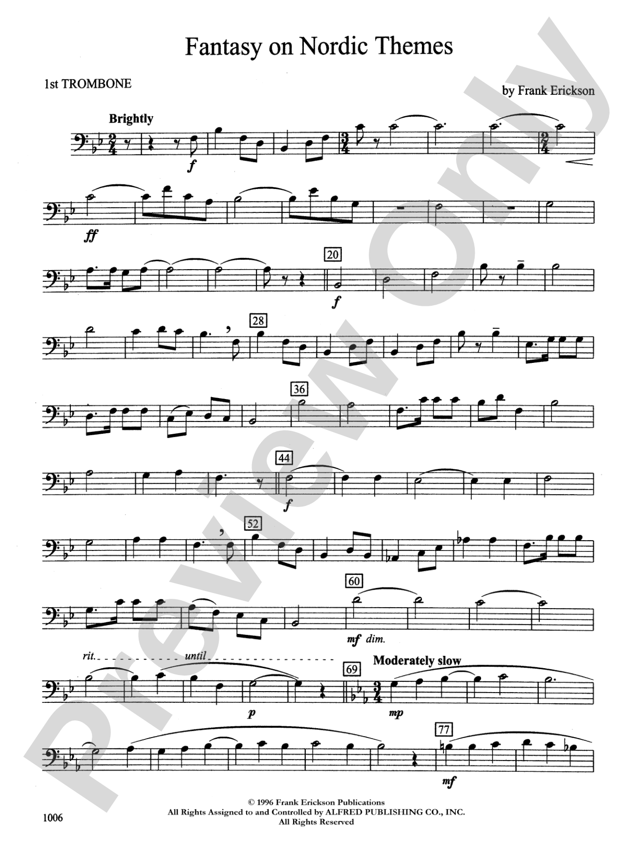 Fantasy on Nordic Themes: 1st Trombone