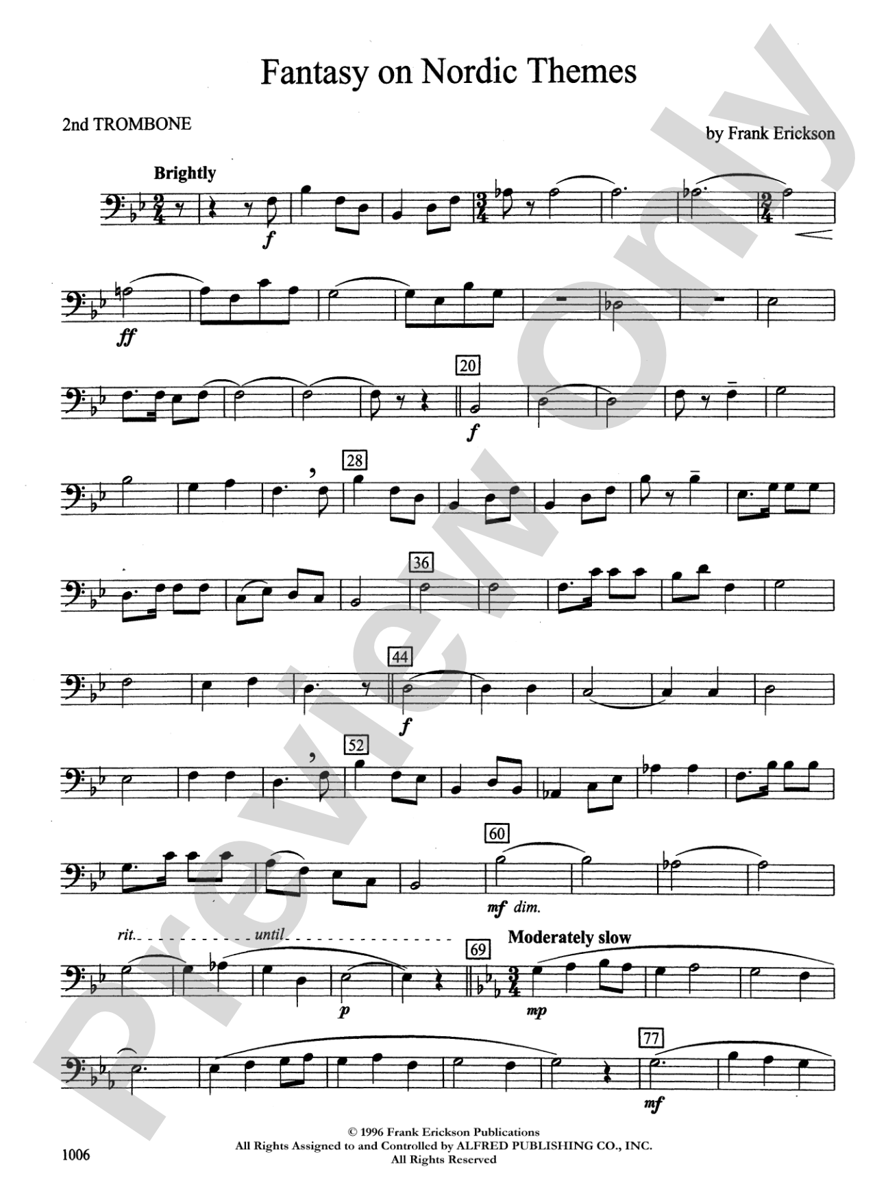 Fantasy on Nordic Themes: 2nd Trombone